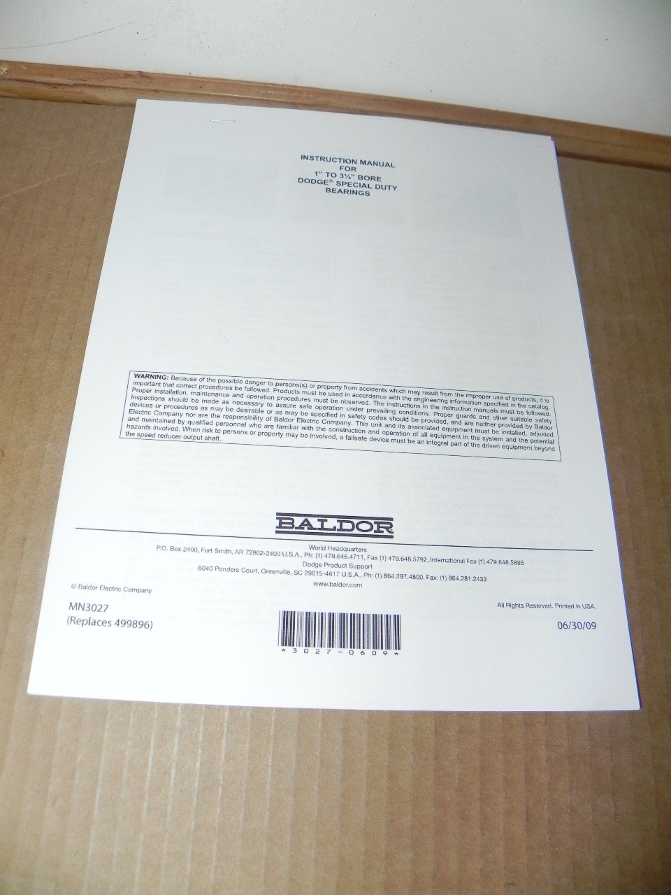 Dodge 066050 Special Duty S1 Bearing Inner Tapered Unit 1-3/8" Bore NonExpansion