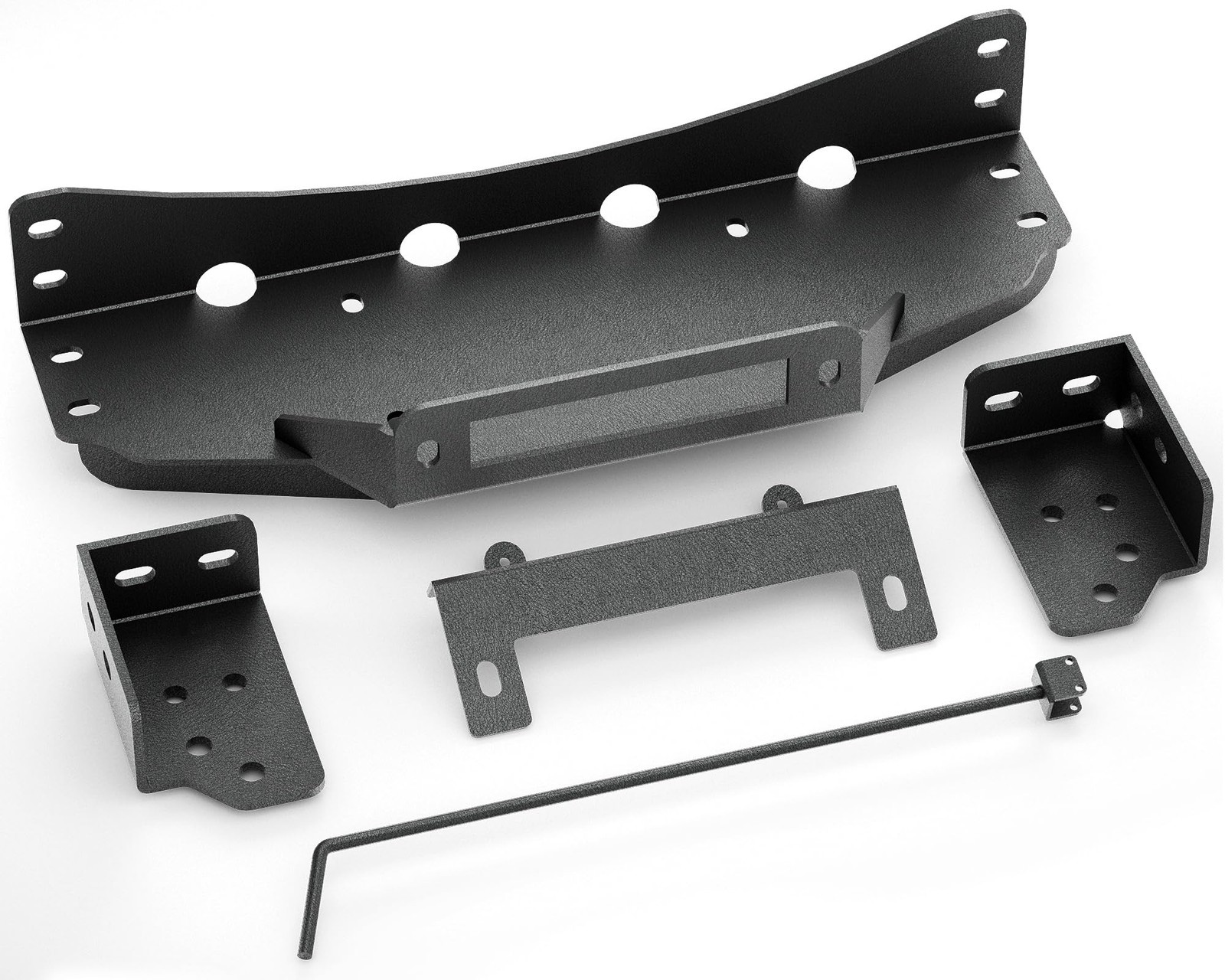 Black Winch Mount Plate 10x4.5 Bolt Pattern for 2007-2013 Silverado Sierra 1500
