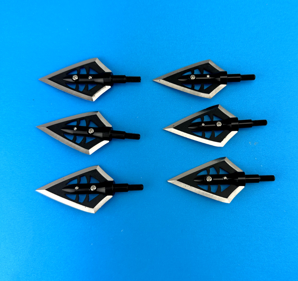 6 qt 100 grain Fixed ONE Blade Double Bevel SHARP Archery Hunting Broadhead