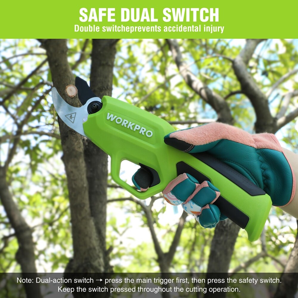 WORKPRO 7.2V Electric Pruning Shears Cordless Tree Pruner Branch Cutter Scissors