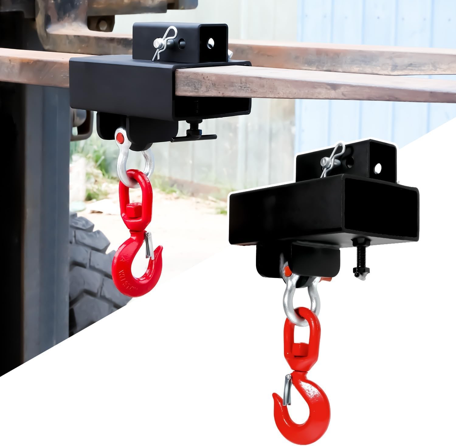 Forklift Lifting Hook Attachment MAX 6 Ton Capacity Single Mobile Forklift Crane