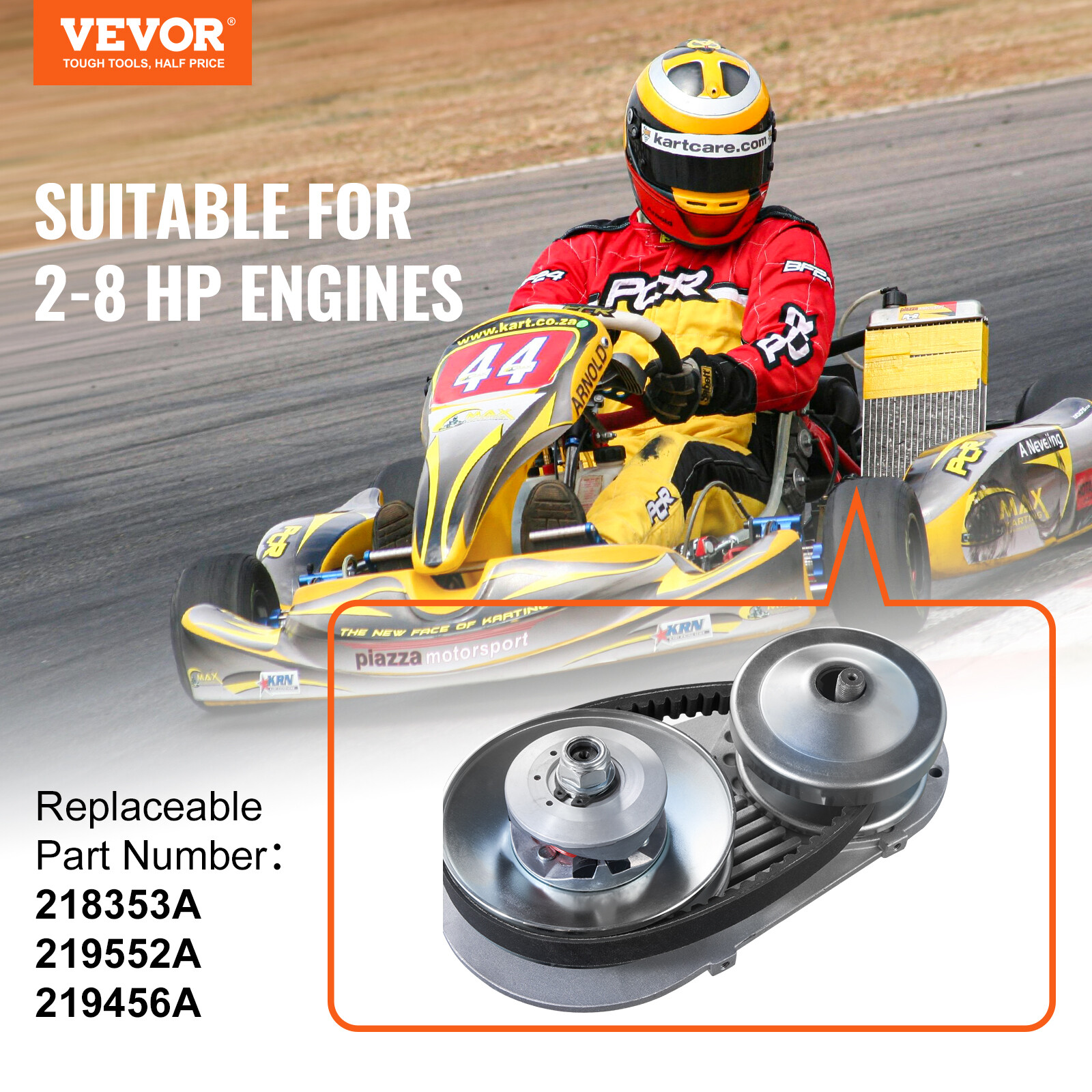 VEVOR Go Kart Torque Converter Clutch 3/4" for Comet 30 Series TAV2 10T/12T