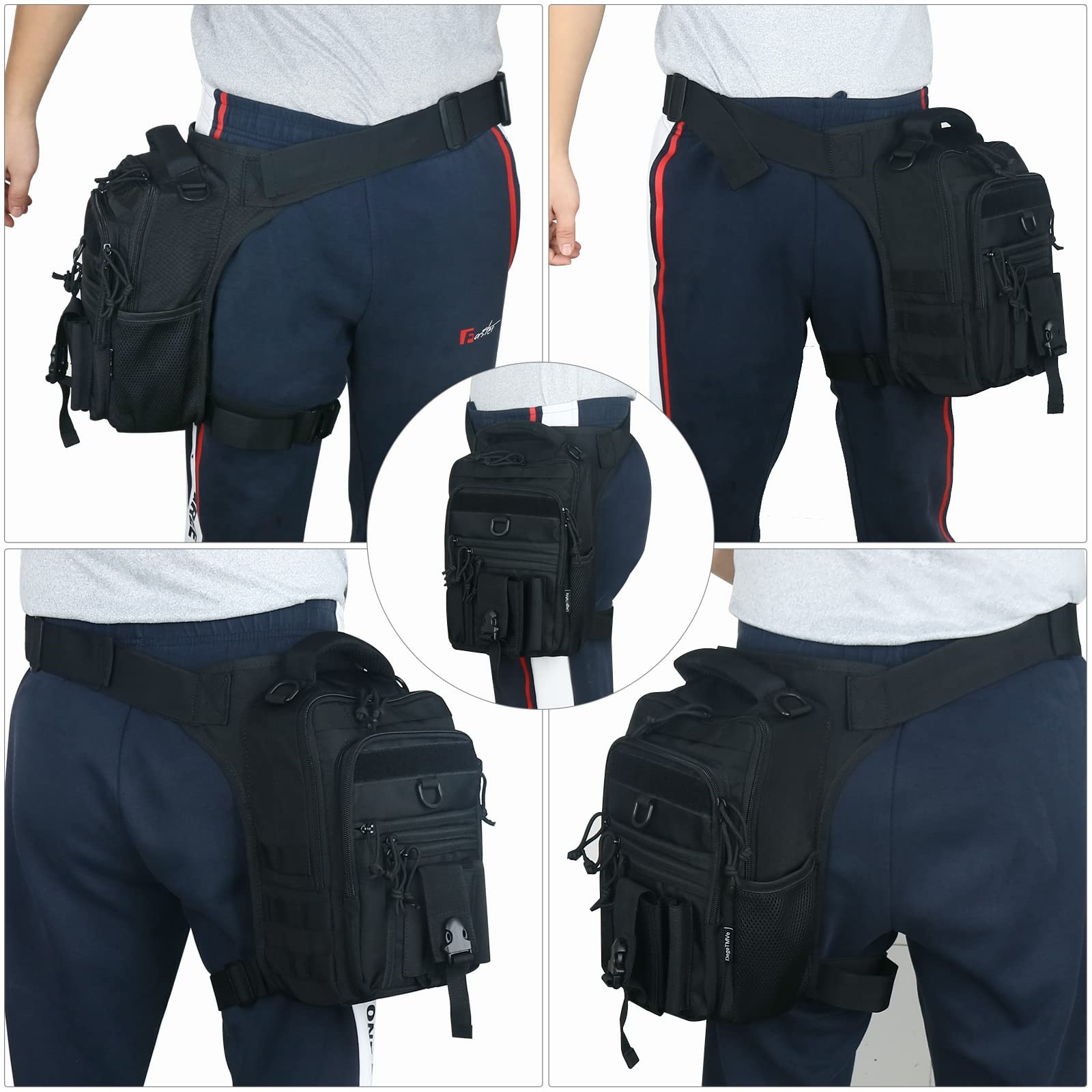 Dual Holster Drop Leg Bag Tactical Thigh Pouch Conceal Carry Pistol Handgun