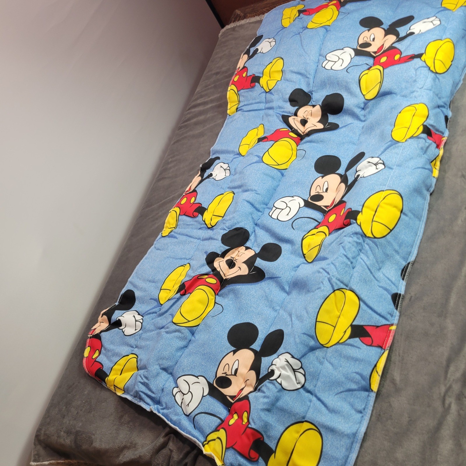 Disney Mickey For Kids Nap Mat Set with Pillow and Backpack Blue Vintage USA