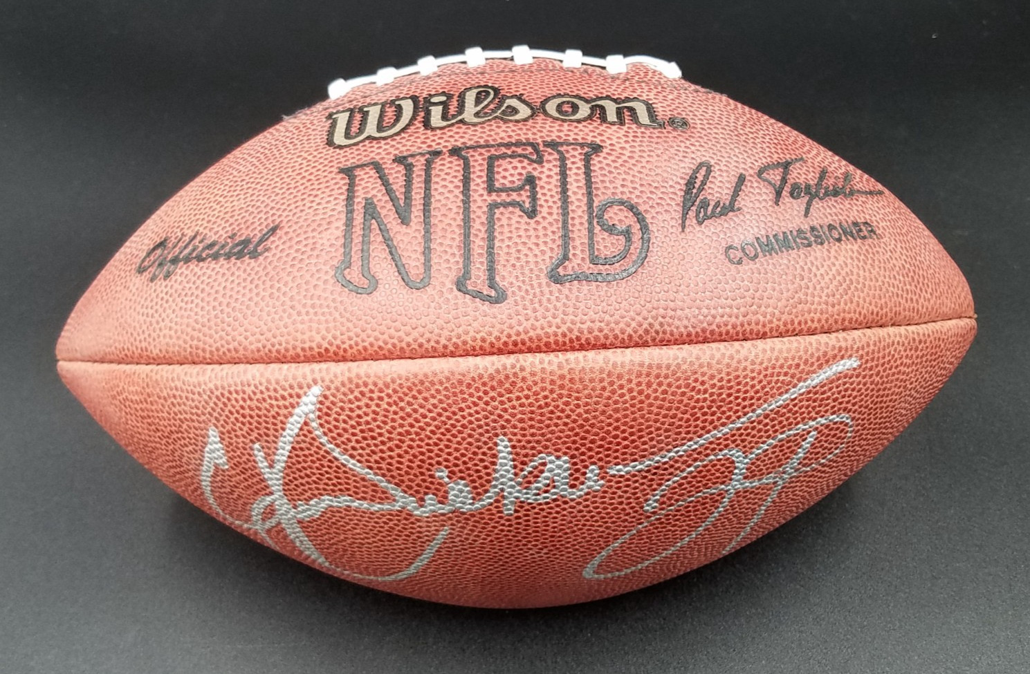 Eric Dickerson Signed Wilson Official Football Silver Marker Rams Auto Autograph