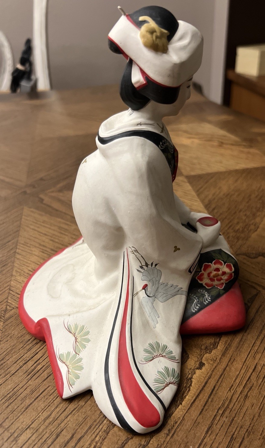 Japanese Hakata Yasuko Ceramic Figurine Of Bride Traditional Kimono 1950’ NICE