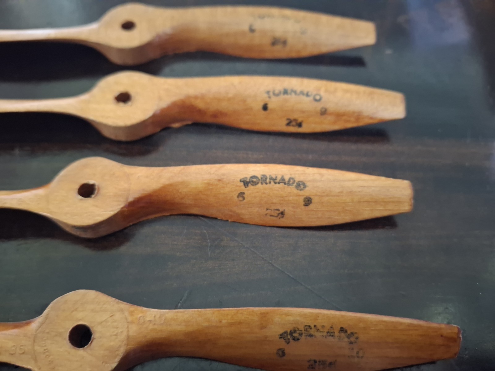 4 Vintage Wooden Model Airplane Propeller Tornado 6"