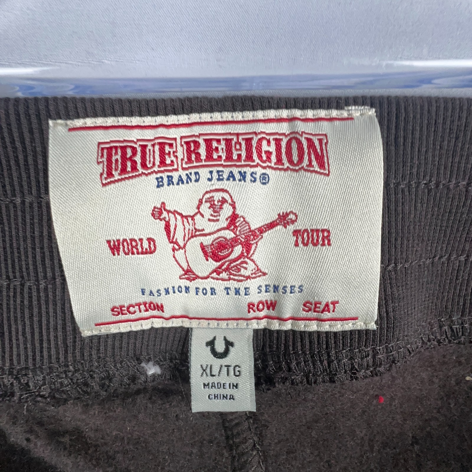 True Religion Flare Sweat Pants Joey Mid Rise Big T Black Women Size XL