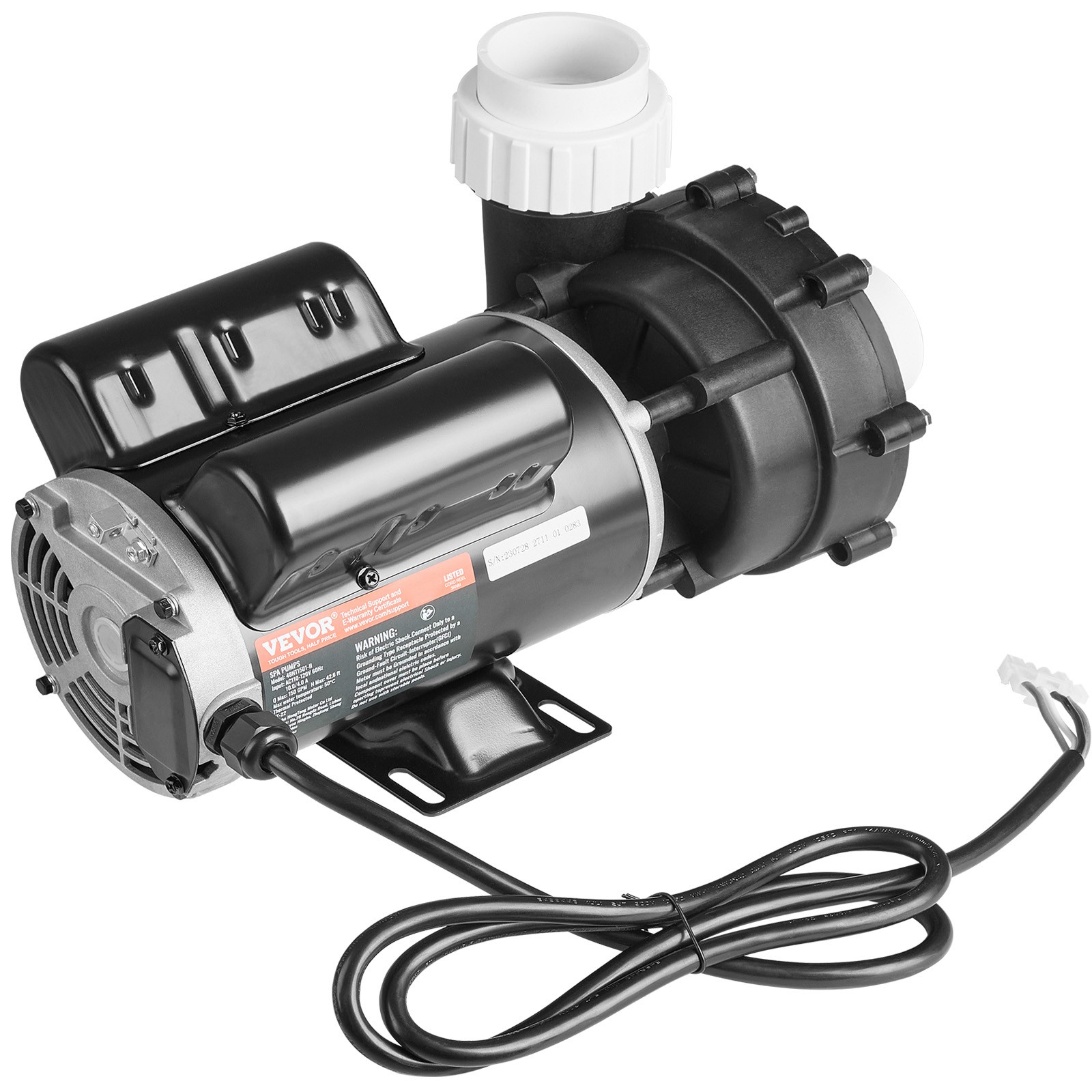 VEVOR 2 Speed SPA Pump 48-Frame Hot Tub Pump 1.5 HP/150 GPM or 0.46 HP/70 GPM