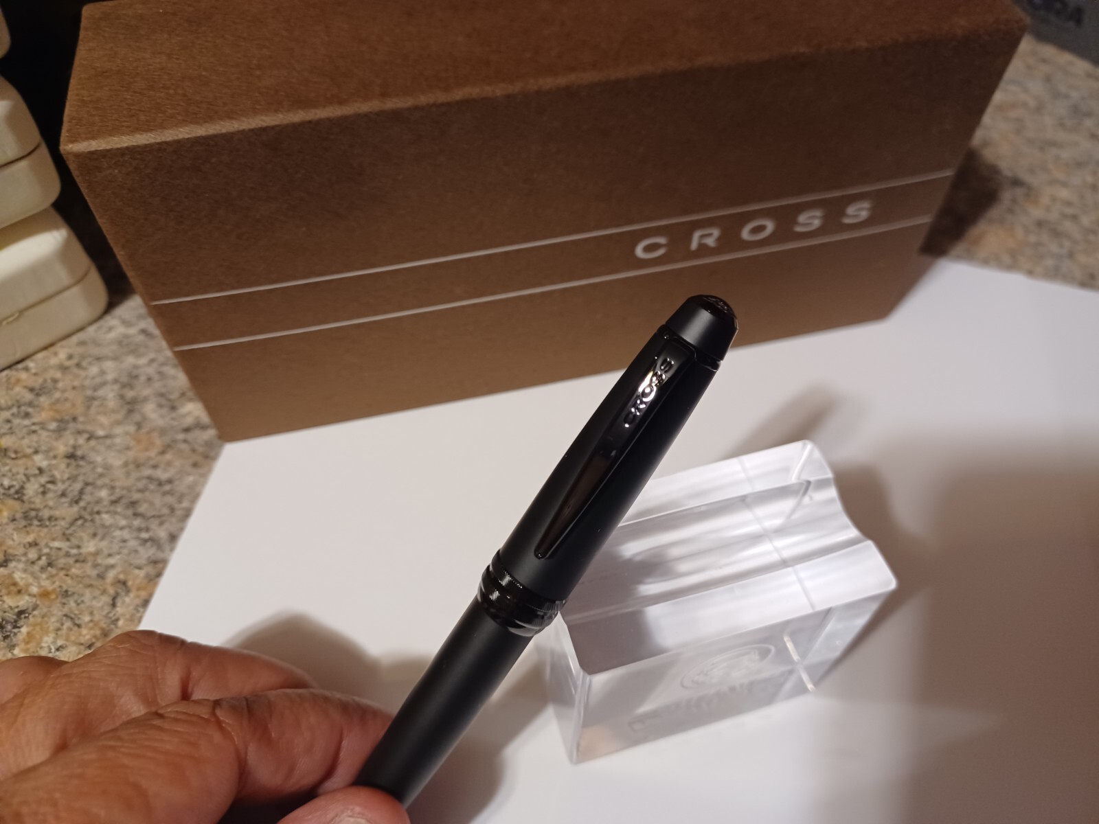 CROSS BAILEY CARBON MATTE BLACK AND GUNMETAL BALLPOINT PEN BRAND NEW DAD GIFT