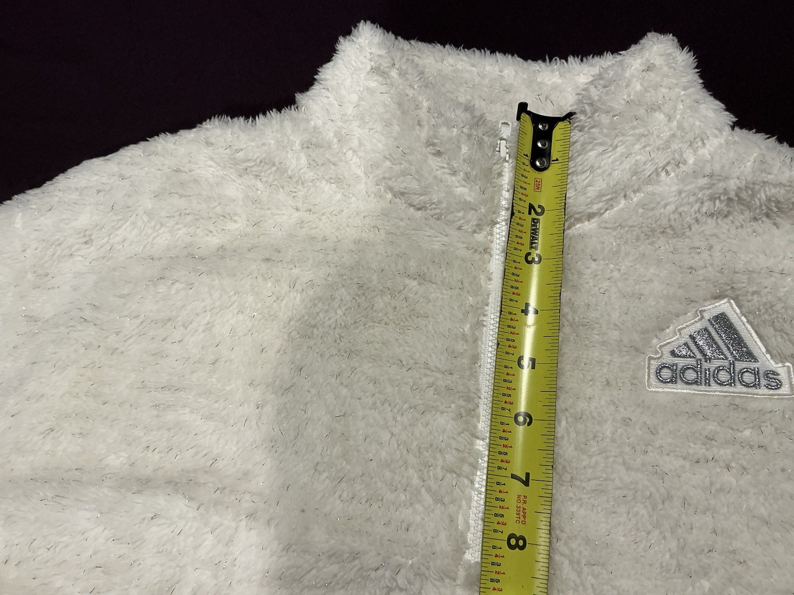 White Glitter Adidas Girls Jacket Size 16 XL