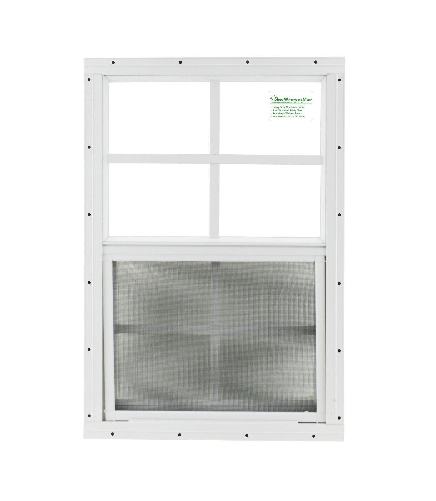 Vertical Slider 12" x 18" Window White J-Channel with Tempered Glass