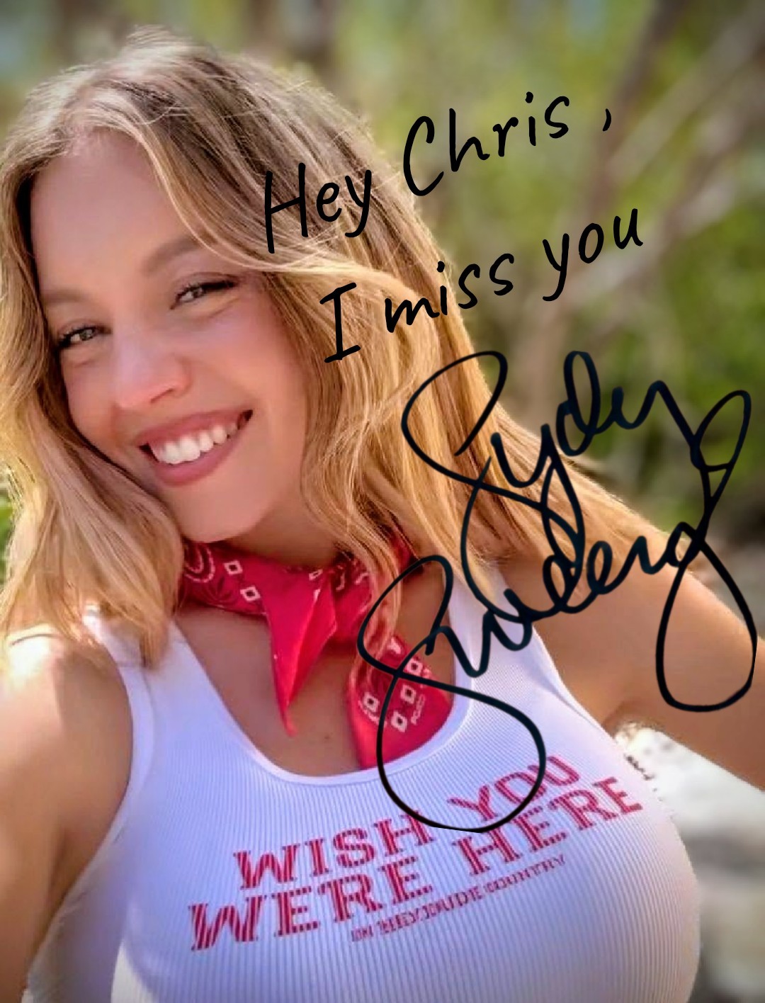 Custom Add Your Name/Greeting Sydney Sweeney Signed 8x10 Photo Reprint Auto