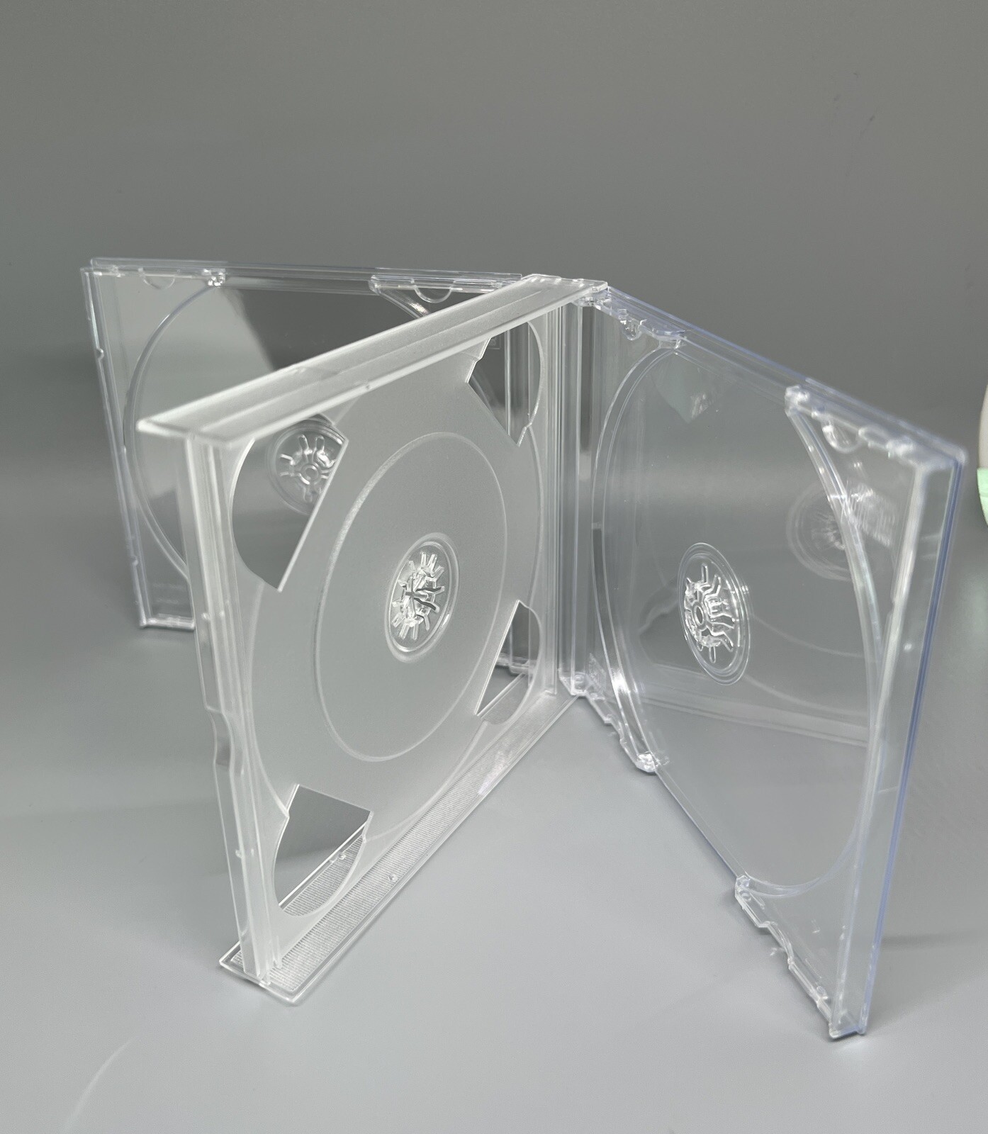 2 NEW 23MM TRIPLE CD (3 CD) JEWEL CASE WITH CLEAR TRAY, GF3