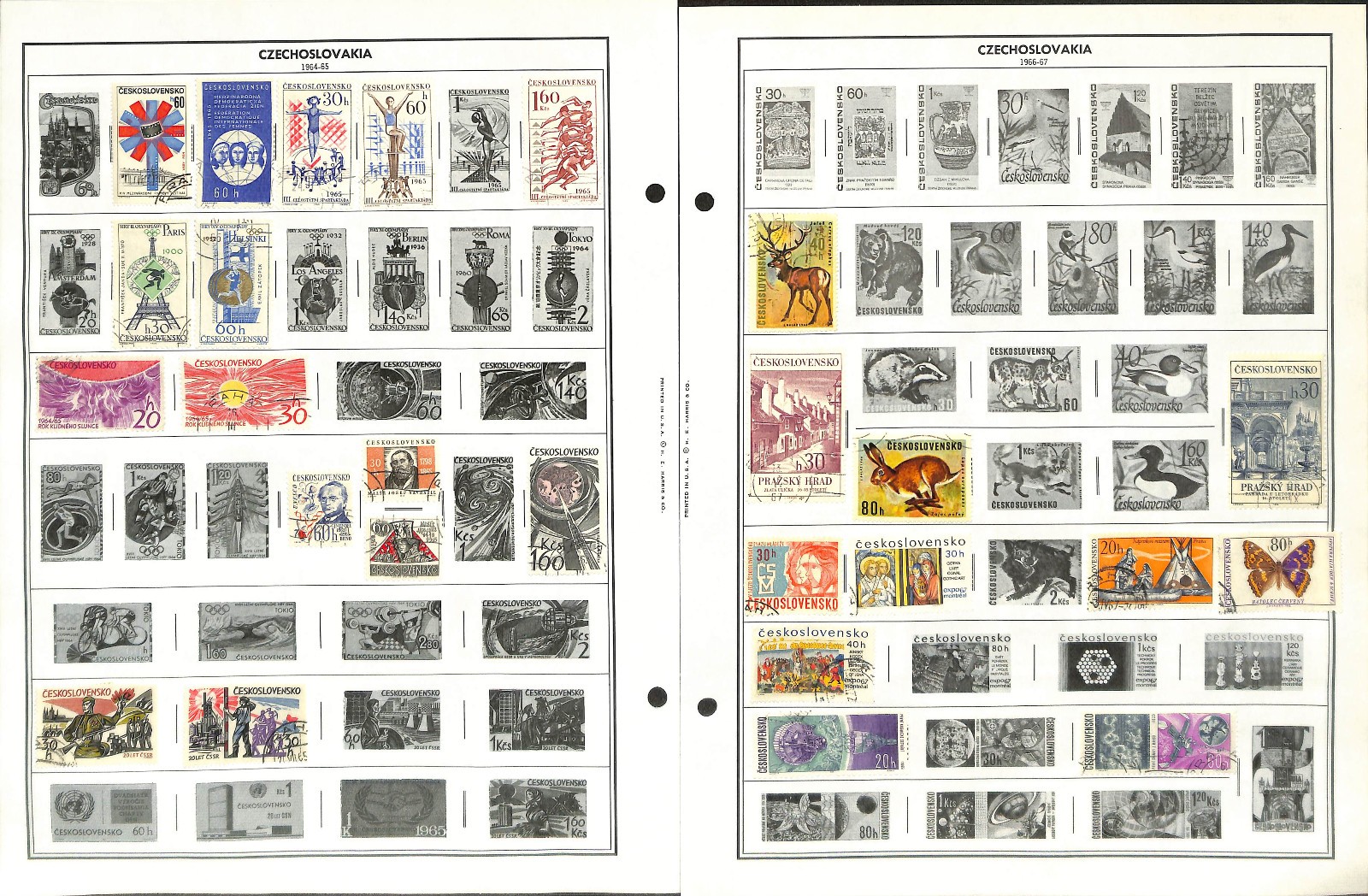 Czechoslovakia Stamp Collection on 50 Harris Pages, 1918-1983 (BK)