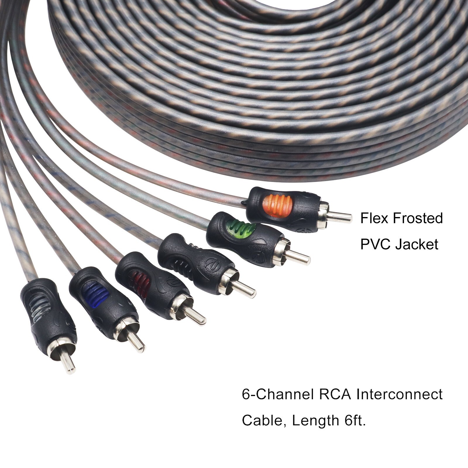 Recoil RCI66 99.99% Oxygen Free Copper 6ft 6-Channel RCA Audio Cable