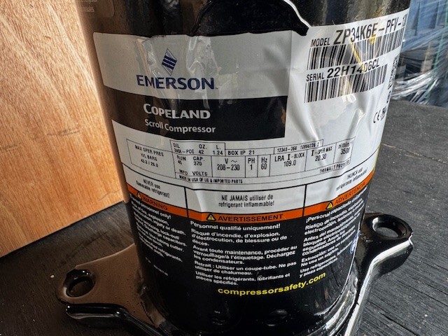 COPELAND COMPRESSOR 3 TONS ZP34K6E-PFV R410 208-230/1/60