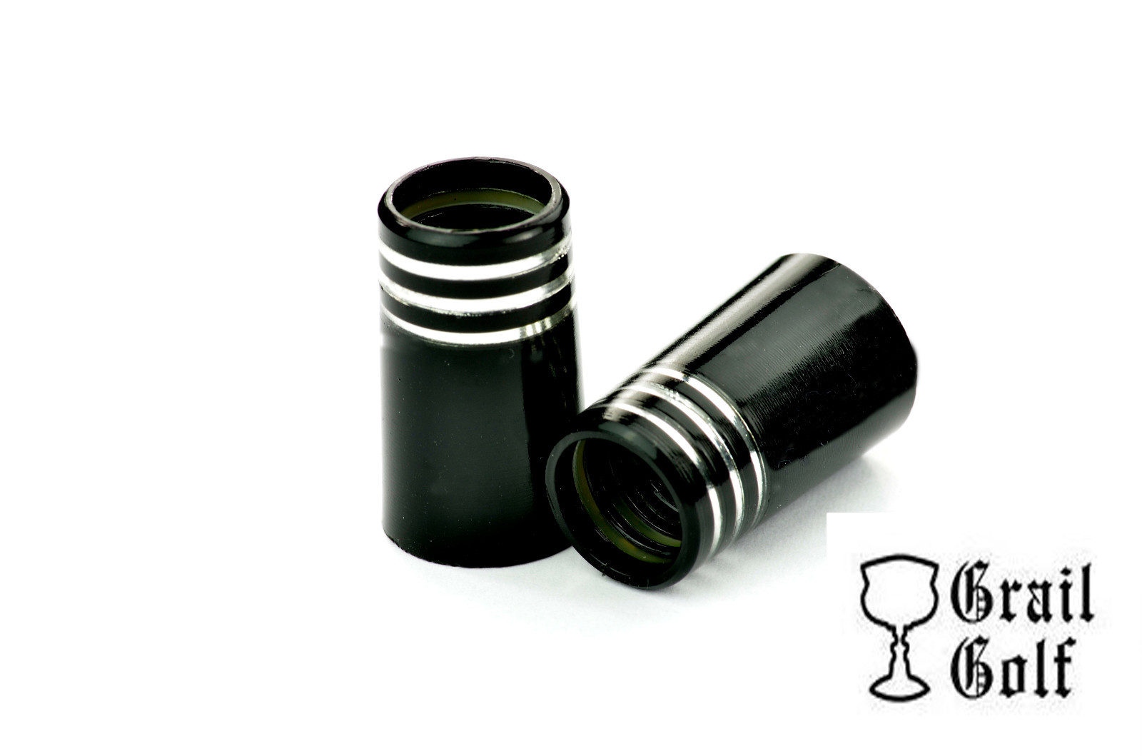 GRAIL GOLF NEW ULTRA-PREM BLACK IRON FERRULES .355 .87" .540OD 3 CHROM RINGS LOT