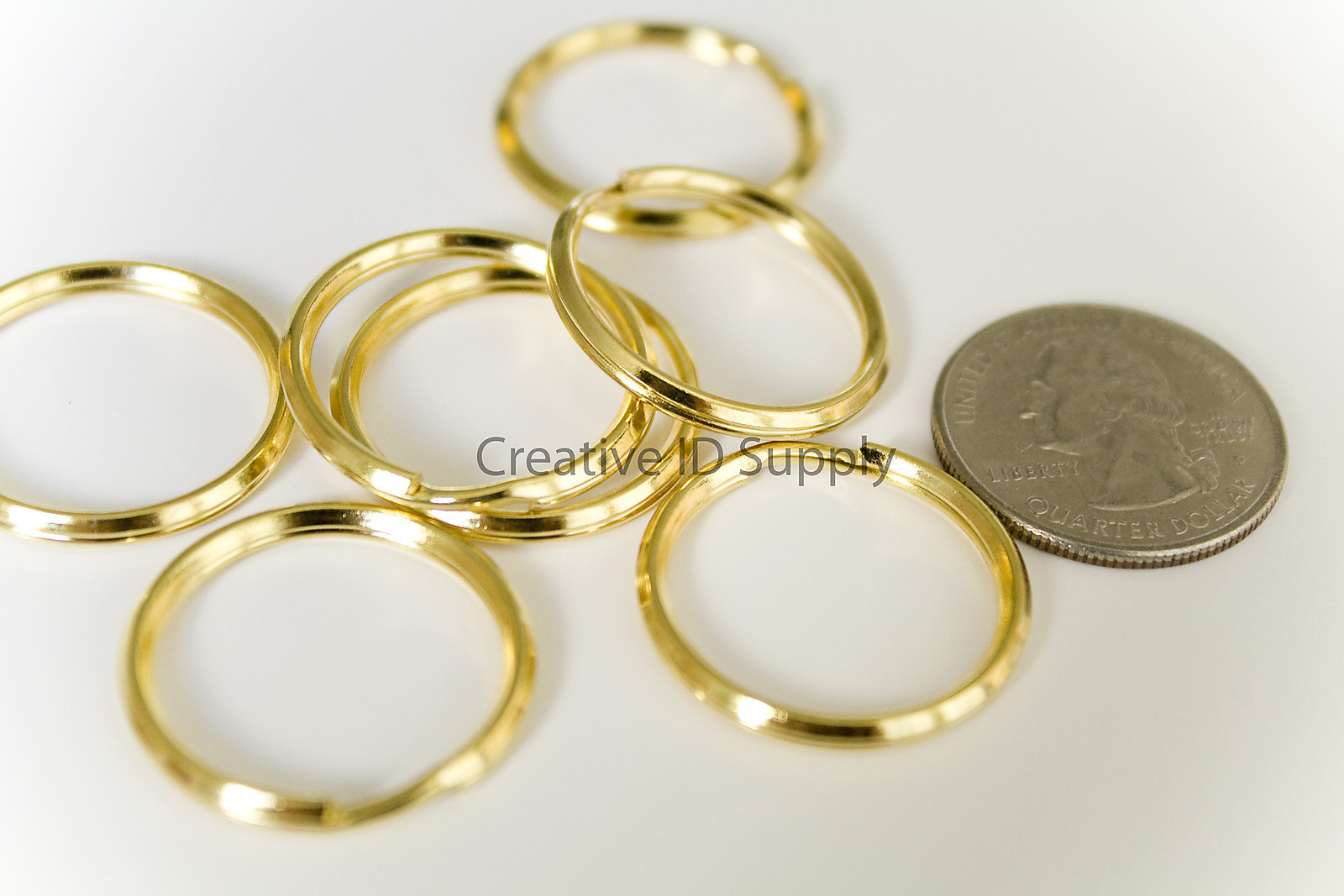 WHOLESALE LOT 100 KEY RINGS 24mm 1" Split Ring GOLD finish