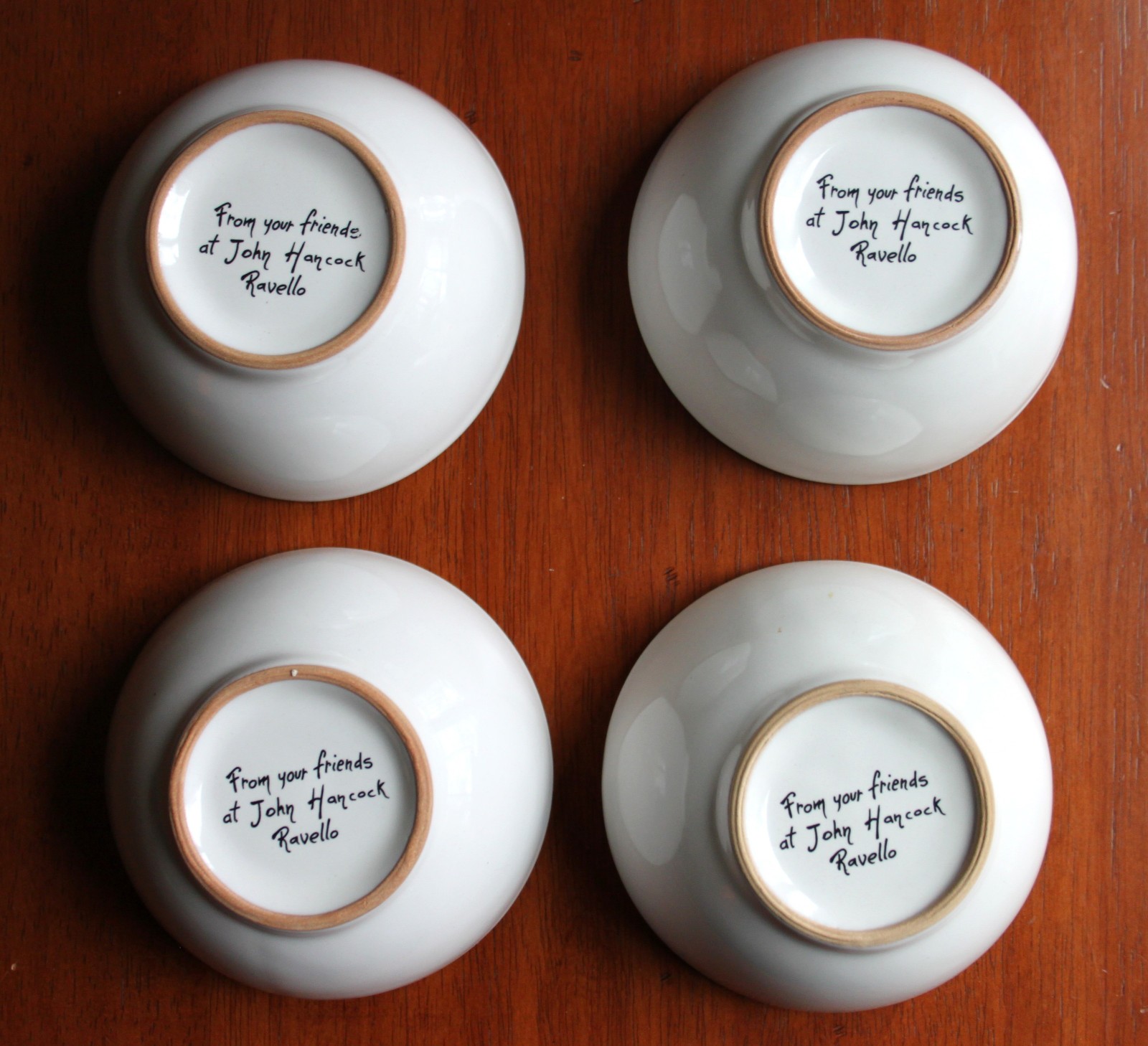 Ravello Italy Hand-Painted Lemon Bowls – Cobalt Blue Majolica Style – Set of 4