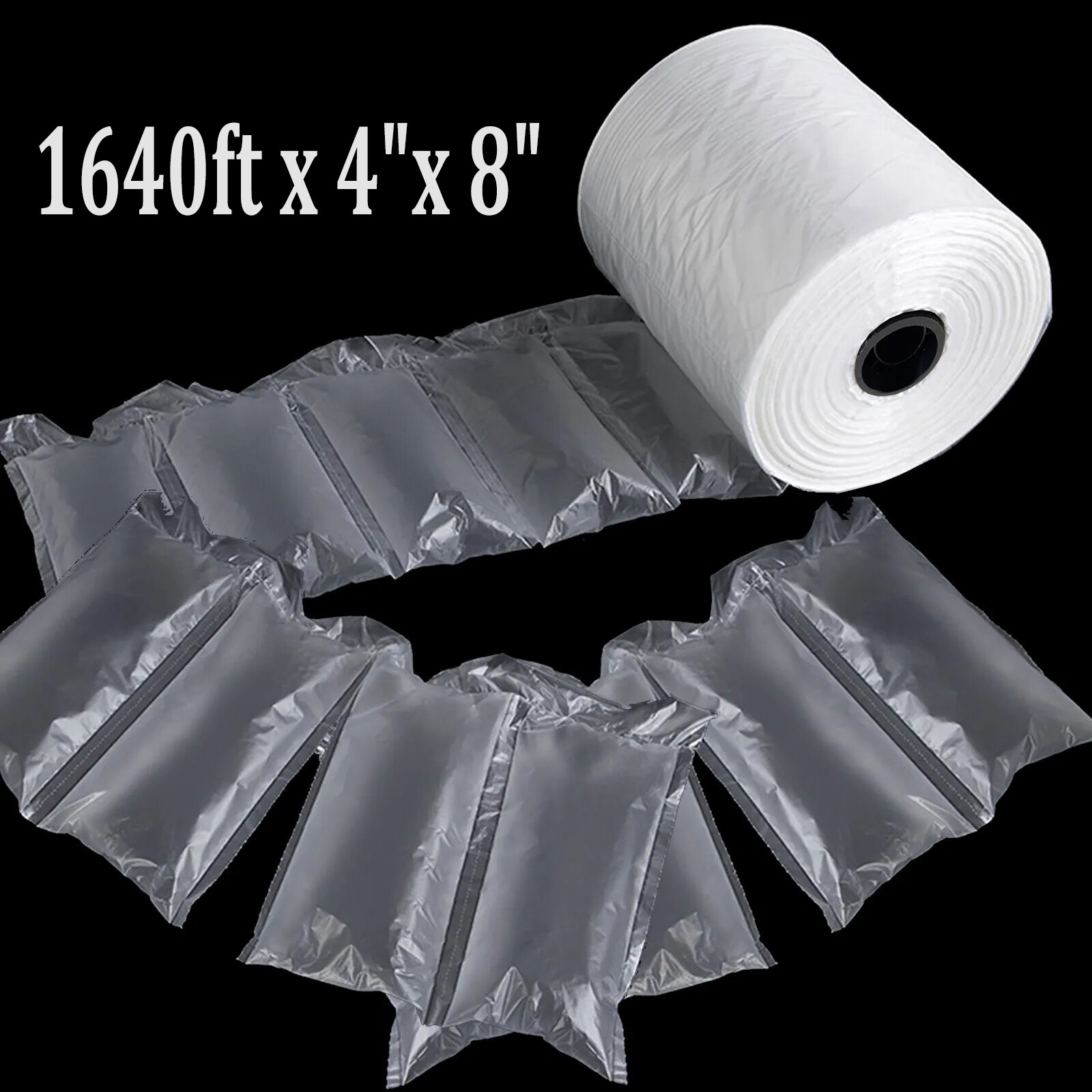 1640ft x 4" x 8" Air Cushion Machine Film Bubble Pillow Packaging Filling Bags