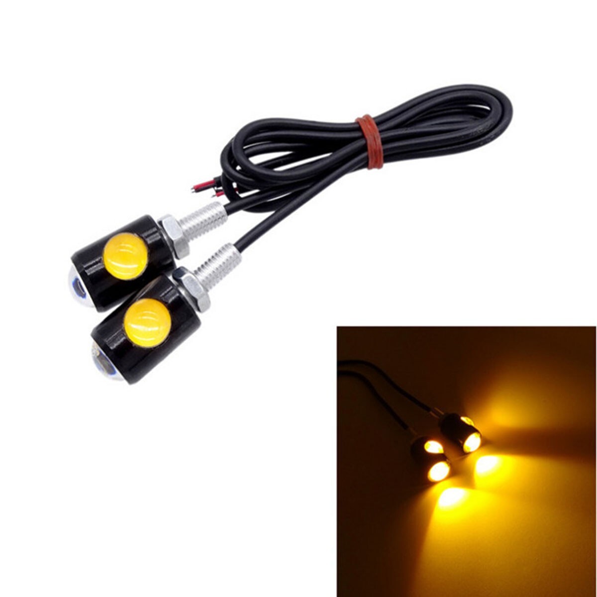 4X Universal Motorcycle Mini LED Turn Signals Indicator Amber Blinker Light Lamp
