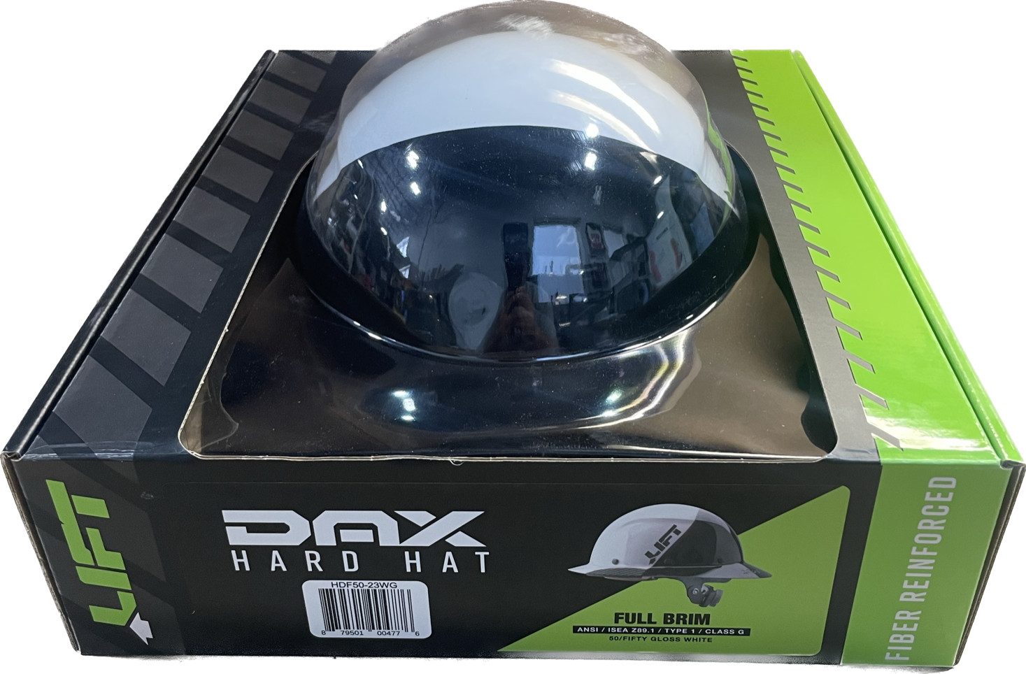 EXCLUSIVE COLOR Lift Black & White Full Brim Hard Hat #HDF50-23WG