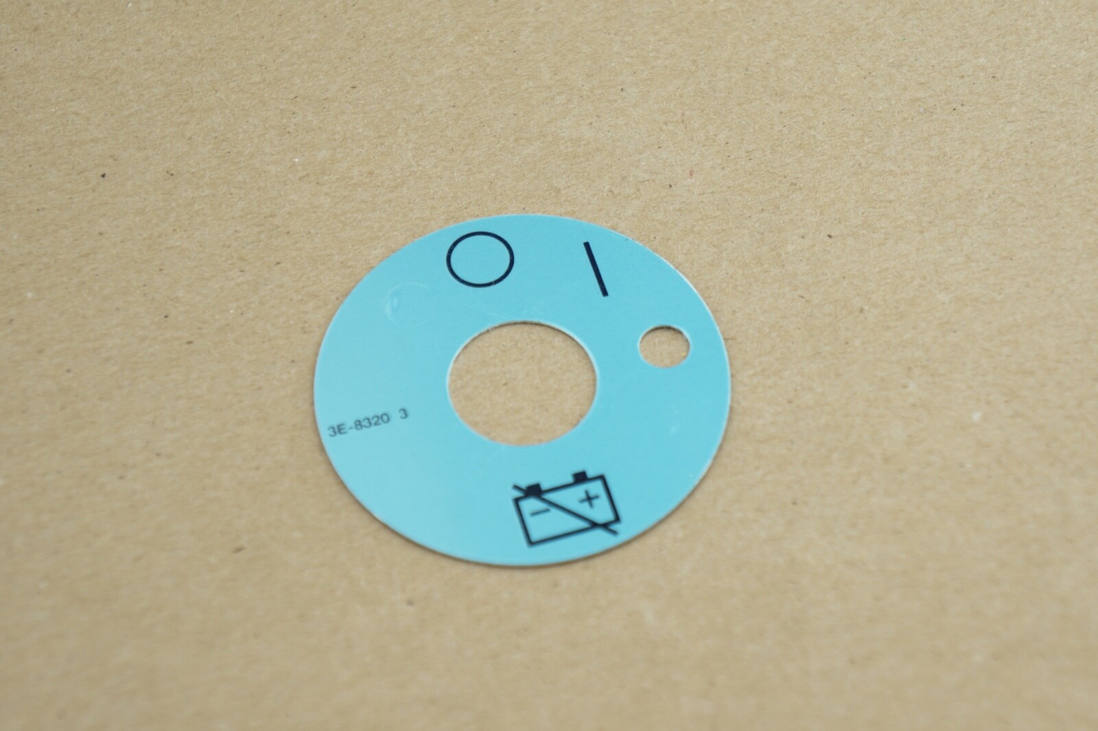 New OEM Cat 3E-8320 Battery Disconnect Switch Replacement Instruction Plate