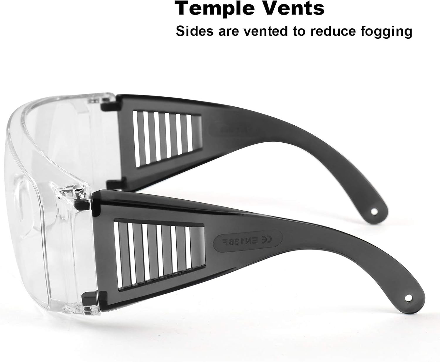 Shooting Glasses Over Eyeglasses, AntiFog Safety Clear Lens