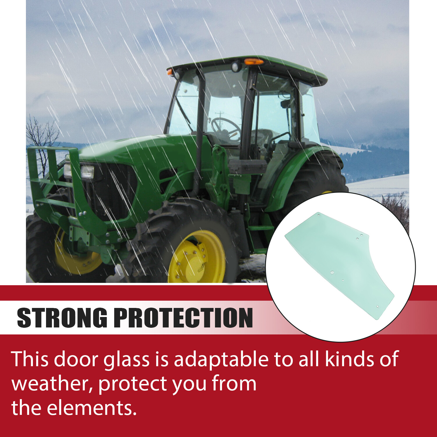 Left Cab Door Glass For John Deere 5075M 5080 5090 5100 6115 6140++ #R198624