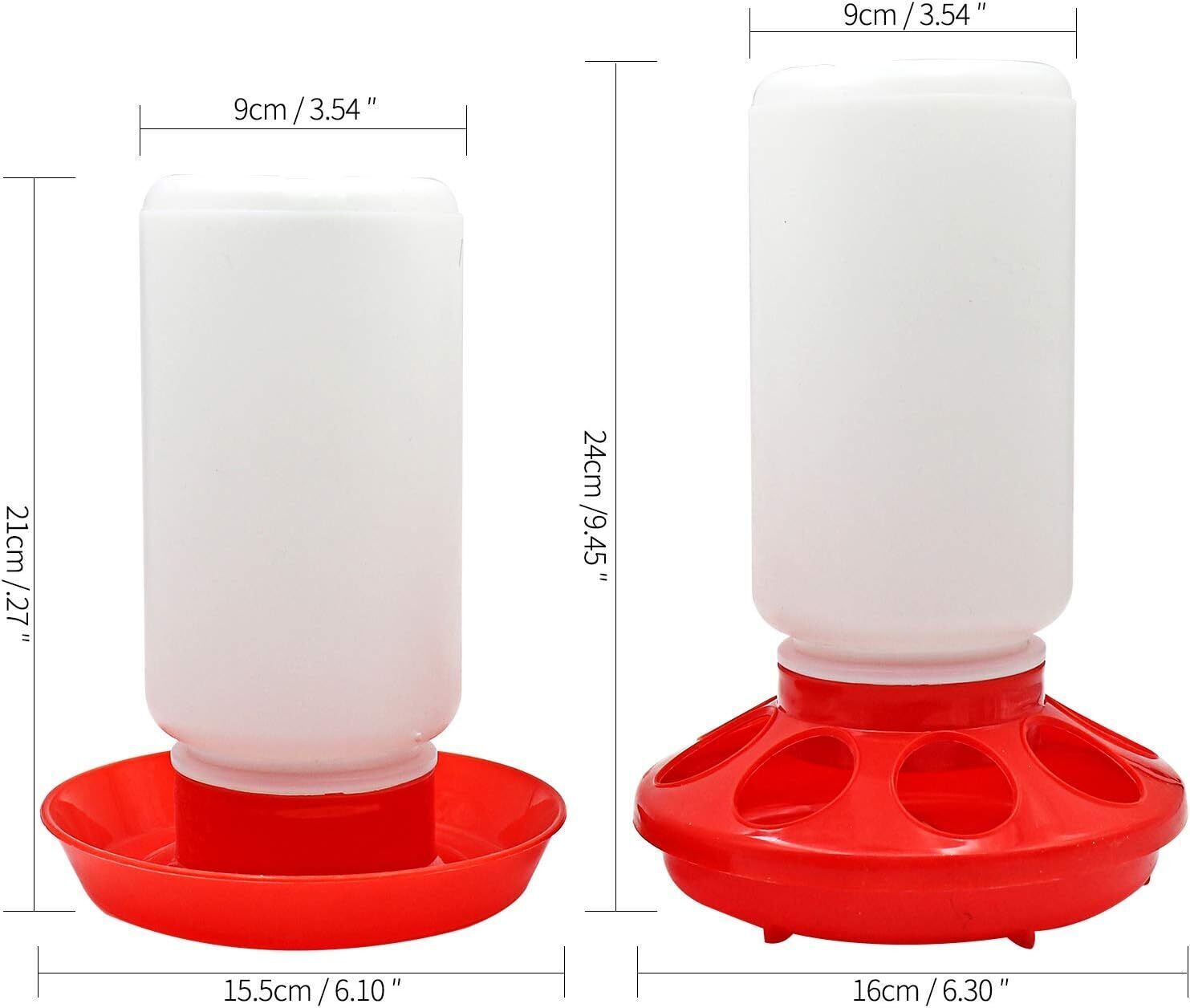 1 QT Poultry Chicken Chick Plastic Feeder Set / Water Set / Replacement
