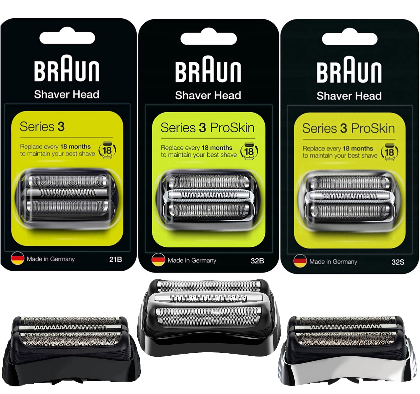 Electric Replacement Shaver Head 21B 32B 32S Cassette Foil Cutter Series 3 Parts