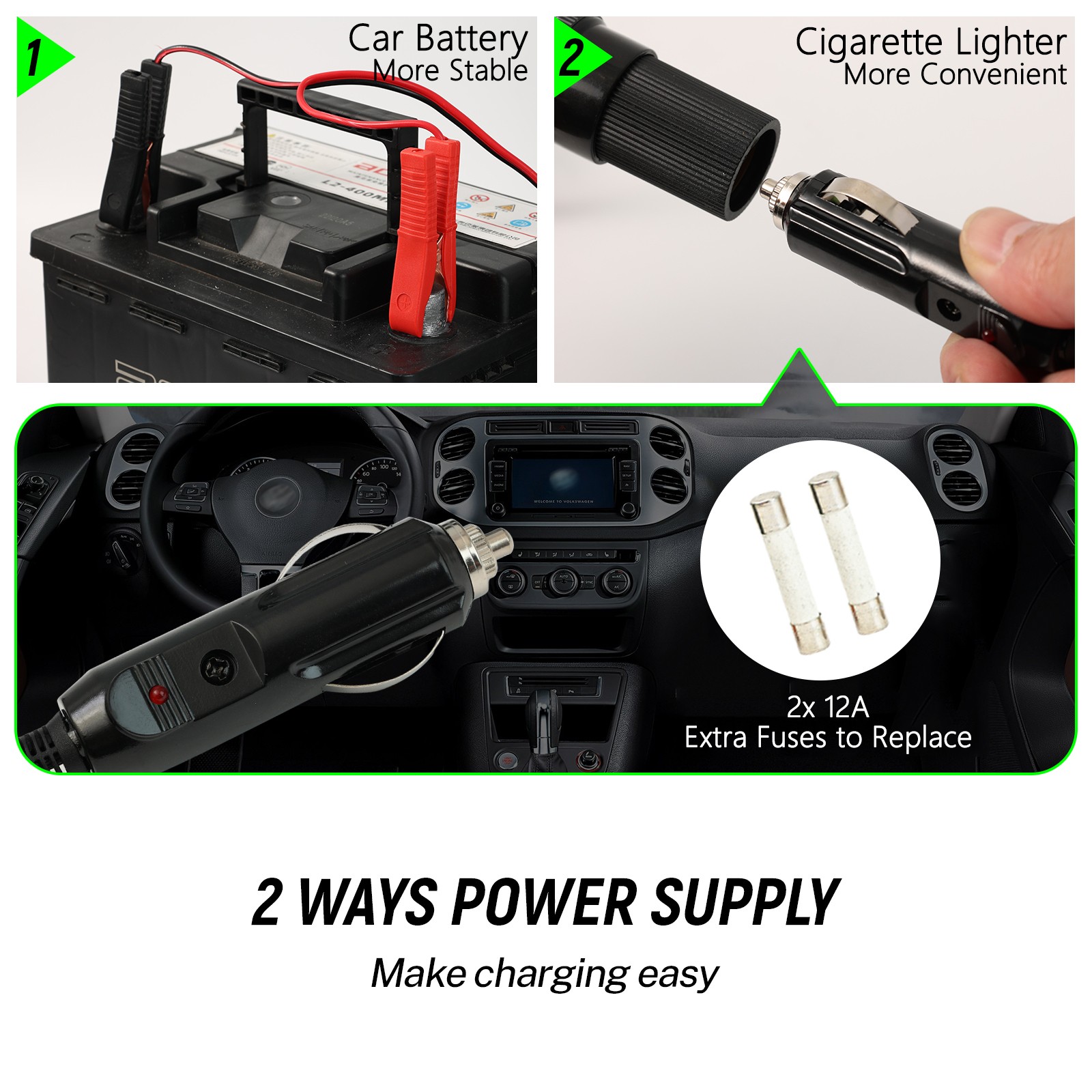Electric Hydraulic Floor Jack 5 Ton 12V w/ Tire Inflator Air Pump Repair Kit Car