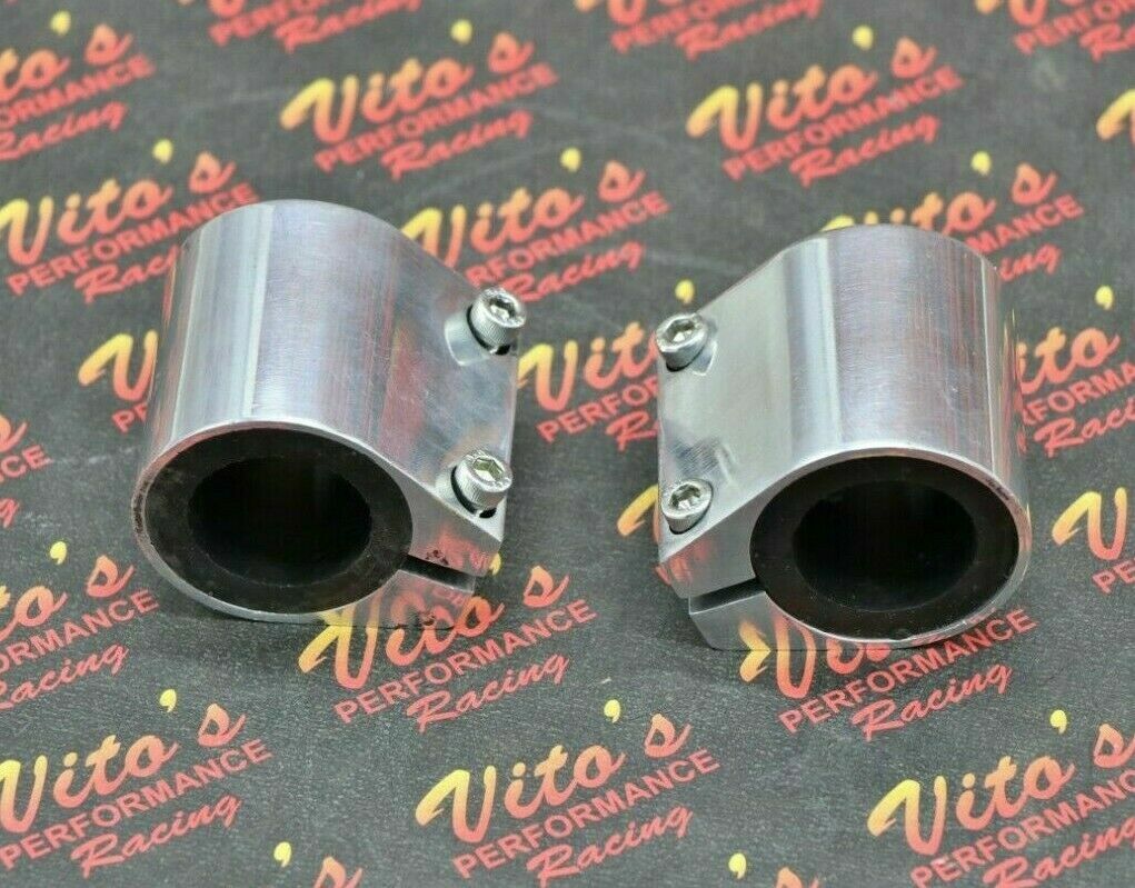 2 x BILLET ALUMINUM 1" high temp pipe clamps connectors Yamaha Banshee 1987-2006