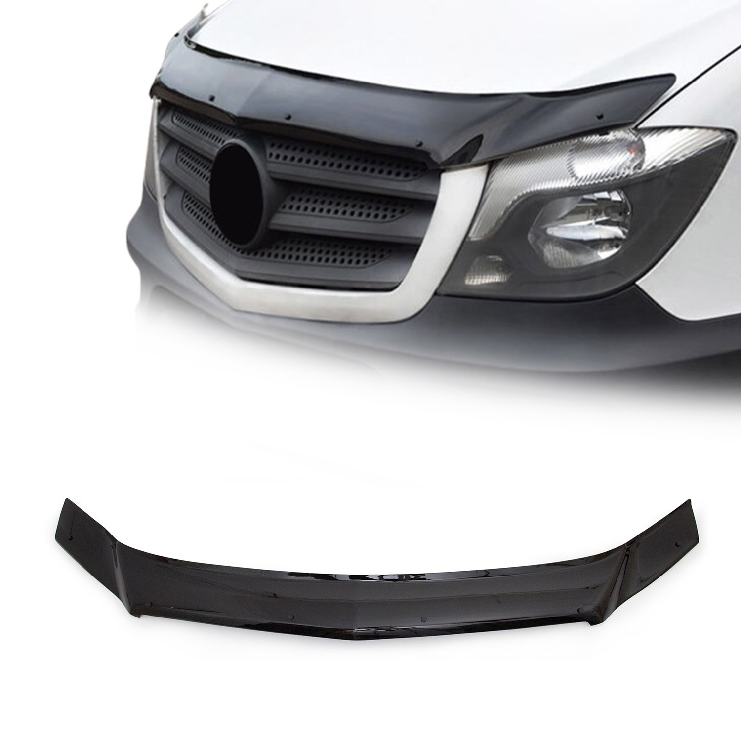 Front Bug Shield Hood Deflector for Mercedes Sprinter W906 2014-2018 Black