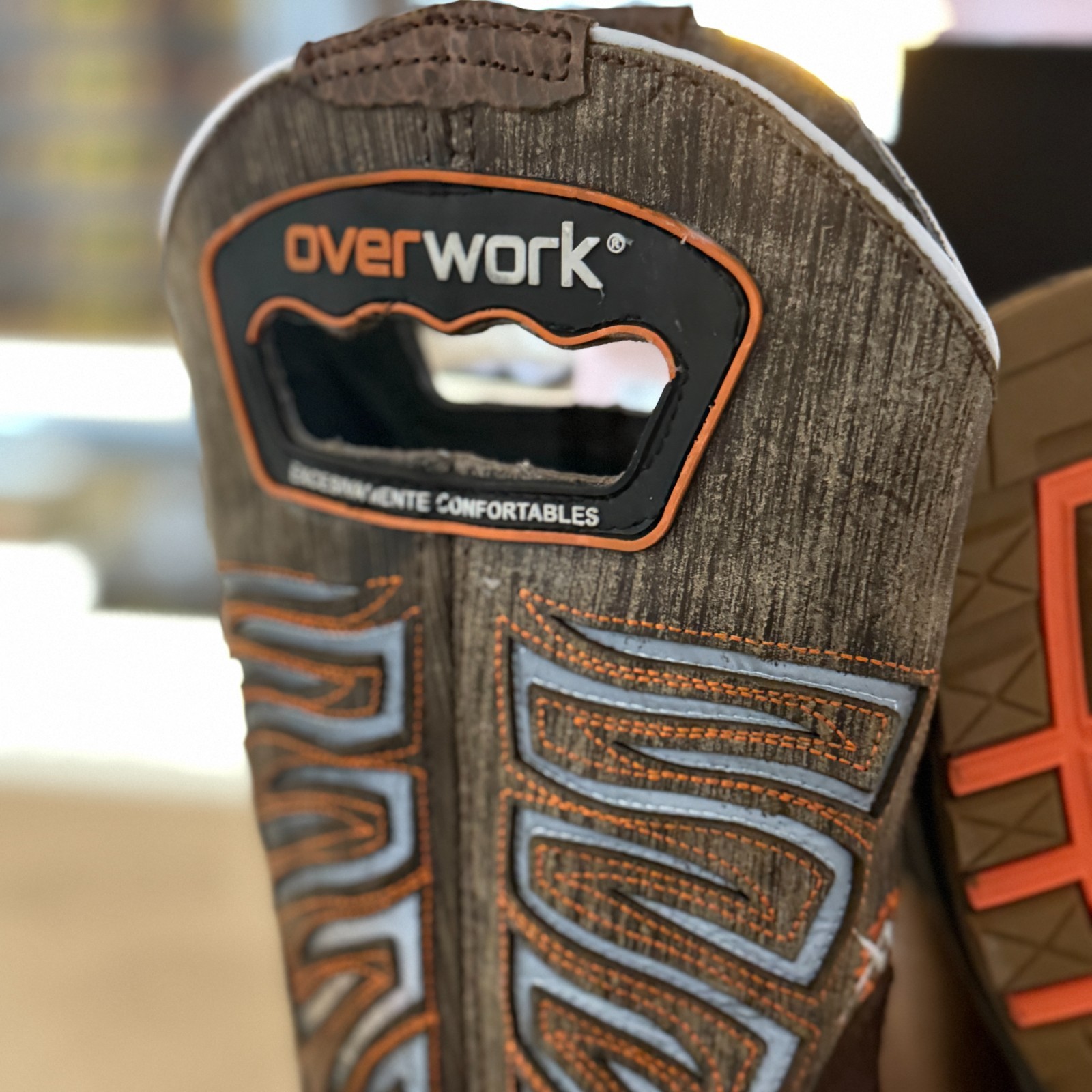 MEN'S WORK BOOTS WITH MUDGUARD SOFT TOE SQUARE TOE WESTERN RANCH HEAVY DUTY BOTA