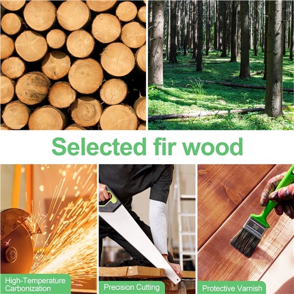 Wooden Fence Garden Landscape Edging Flexible Decorative Border for Yard Patio