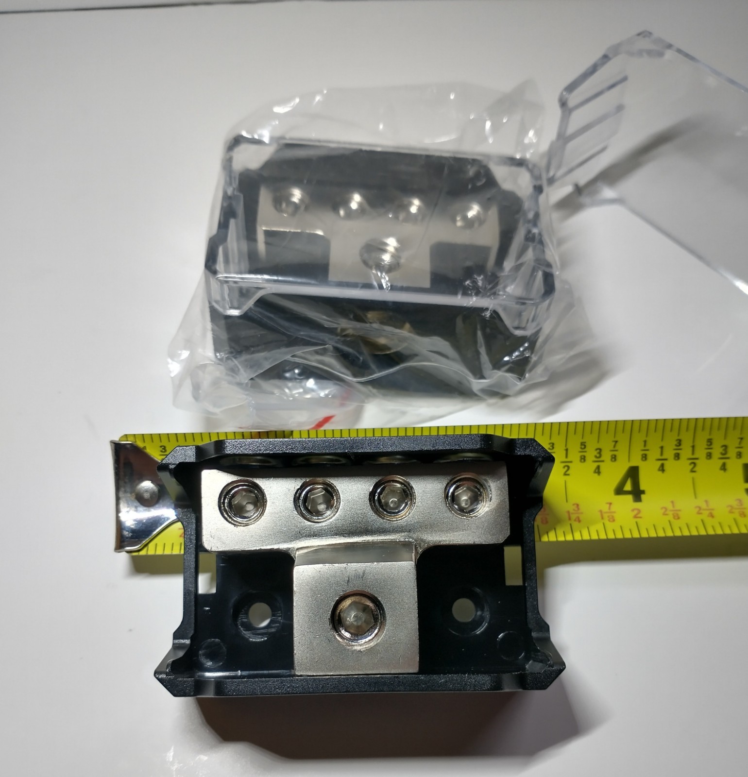 Car Audio 12 Volt 4 Way Power Distribution Block Set, 0/4 Input 4/10 Output New