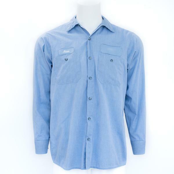 Used Work Shirts Cintas, Redkap, Unifirst, G&K Light Blue Microcheck