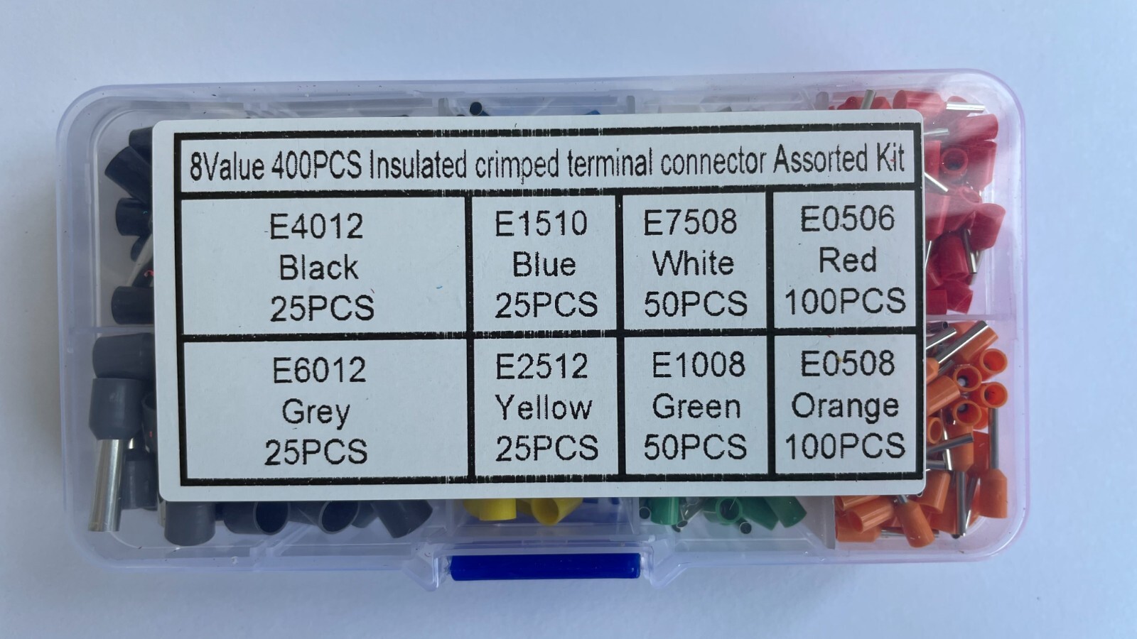 400 Pcs Crimp Terminal Connector Sleeves, 8 Kind of Wire Ferrules Kits