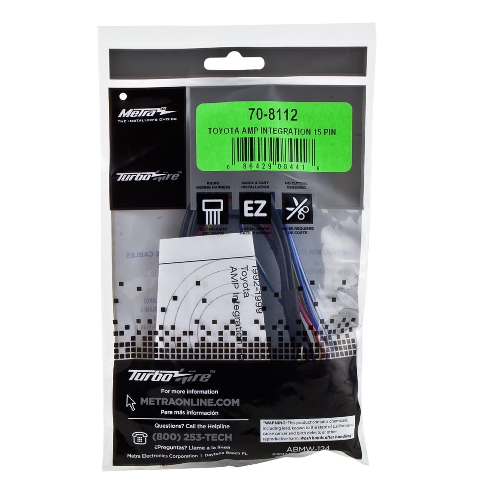 Metra 70-8112 TOYOTA AMP INTEGRATION 15 PIN Car Stereo Wiring Harness