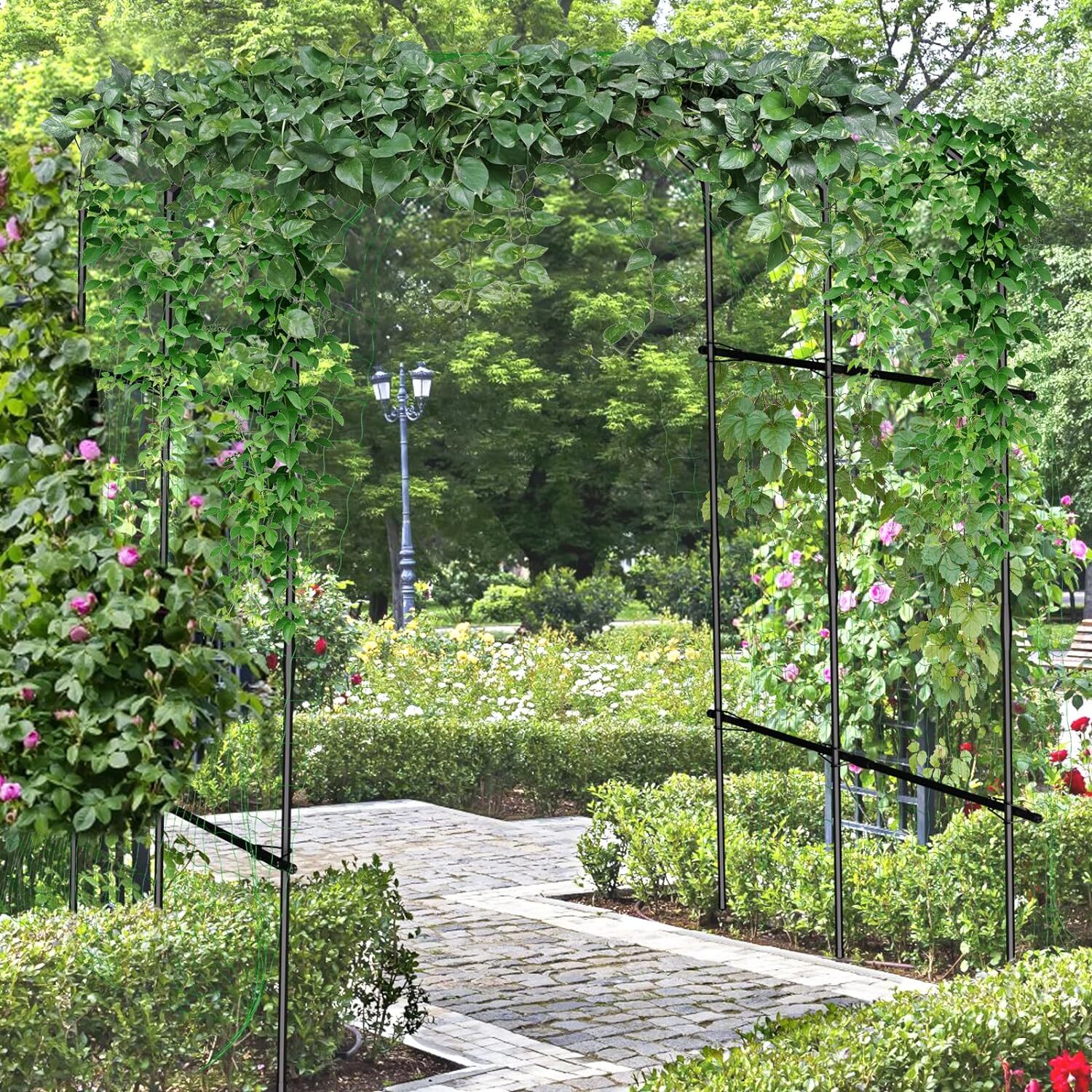 Barbella Garden Arch Trellis Metal Plant Support Trellis Archway for Climbing