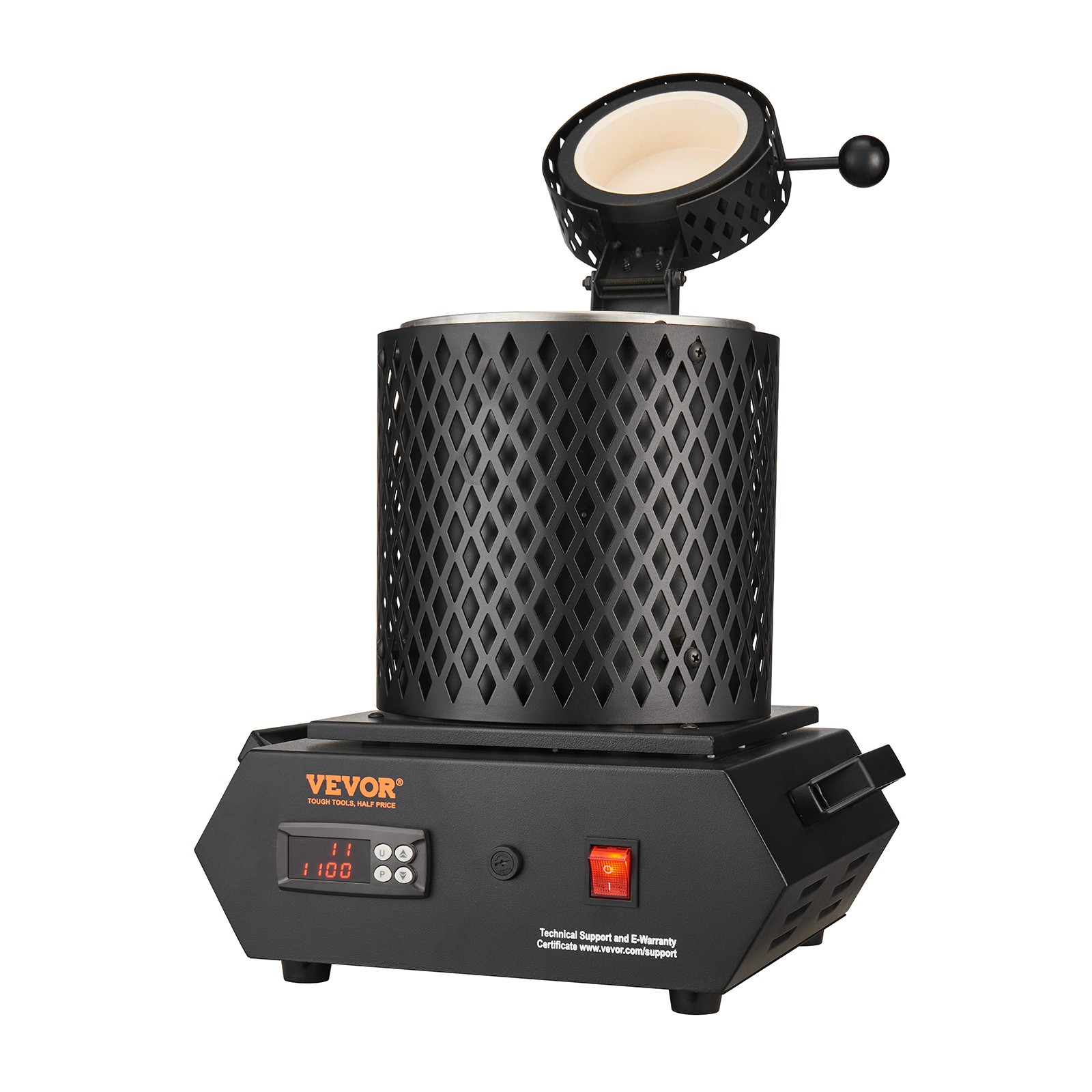 VEVOR Gold Melting Furnace 1350W Electric Digital Smelting Furnace 2 Crucibles