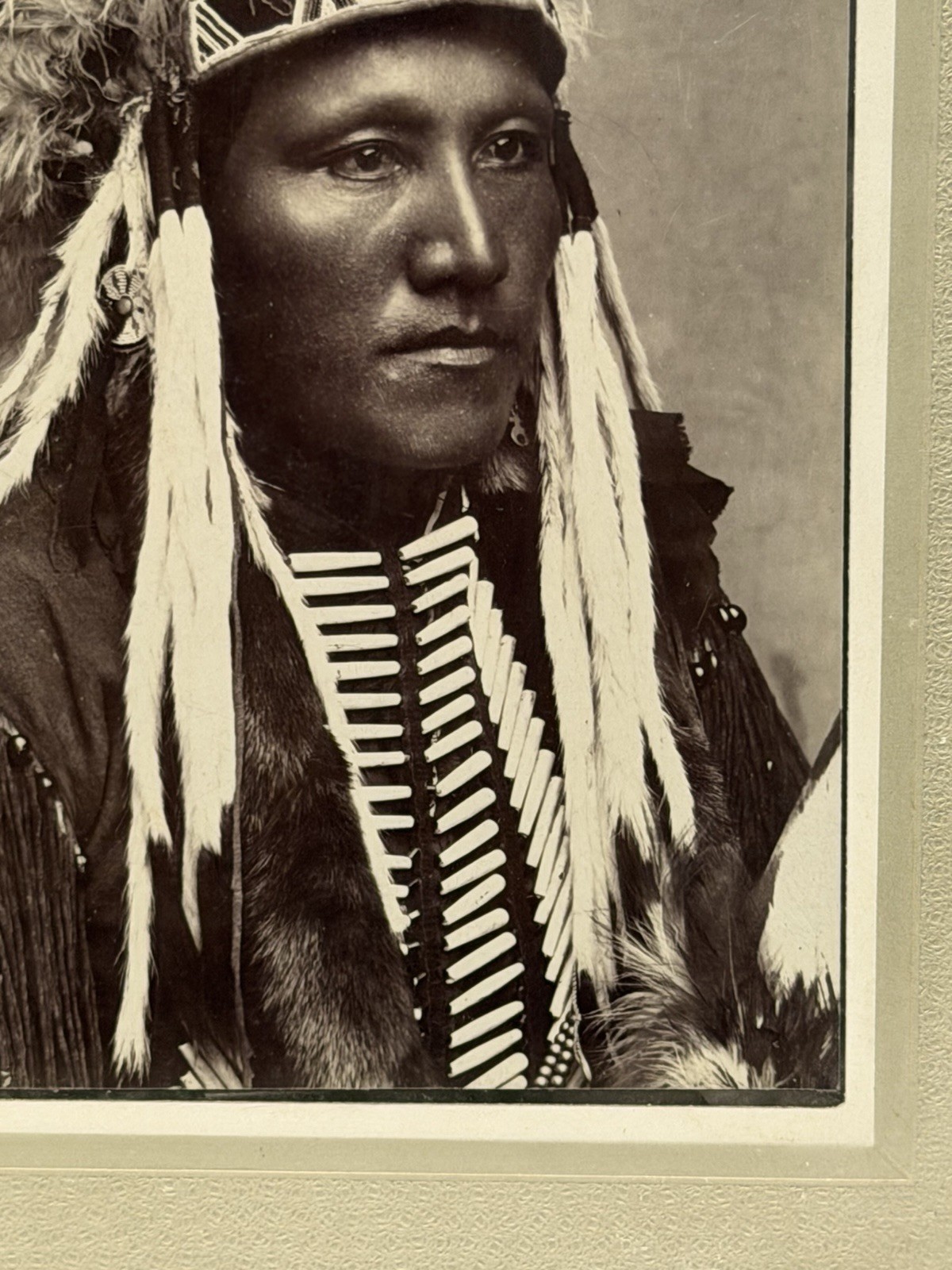 Native American Indian Warrior Photograph Titled: "Kiowa Brave"; "Poor Buffalo"