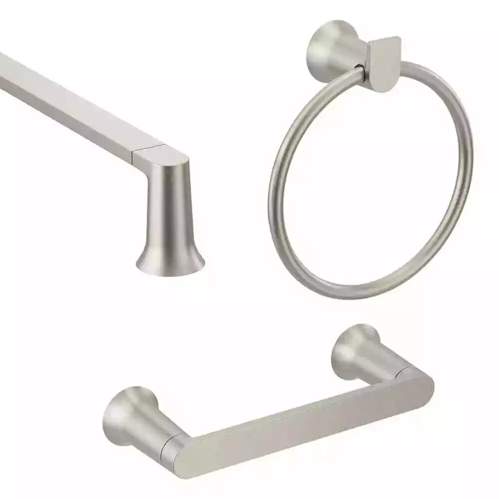 Moen Genta 3-Piece Bath Hardware Set Brushed Nickel BH3633BN