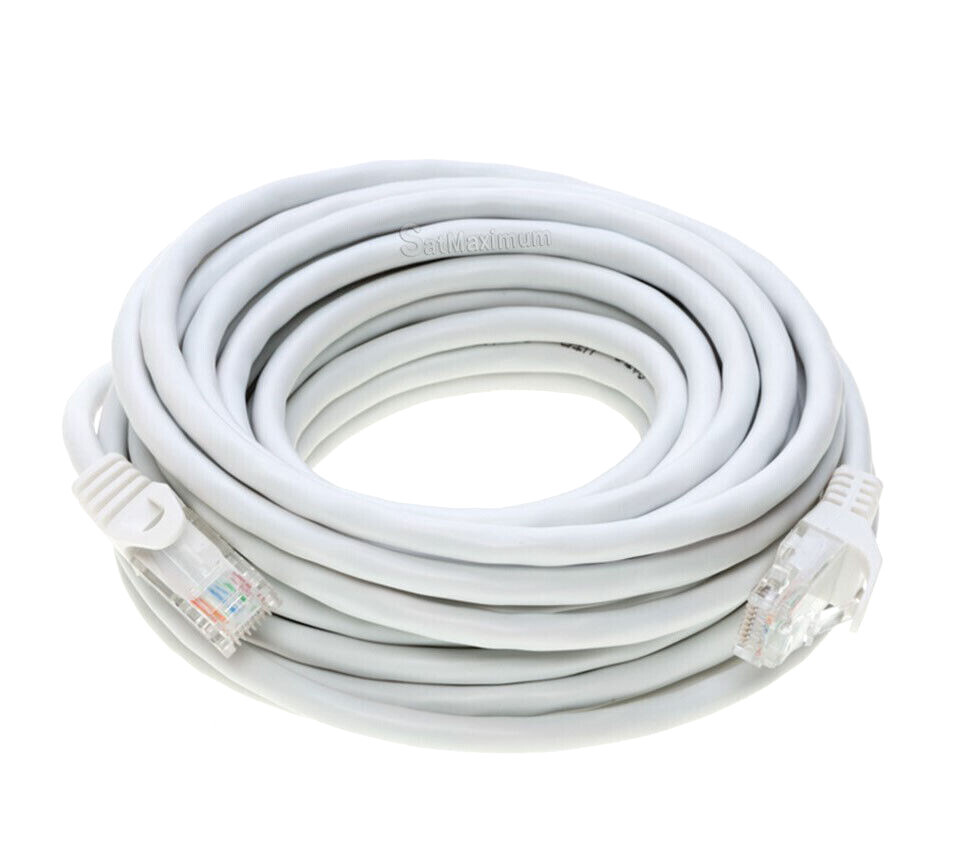 CAT6e/CAT6 Ethernet LAN Network RJ45 Patch Cable White 25FT-200FT Multipack LOT