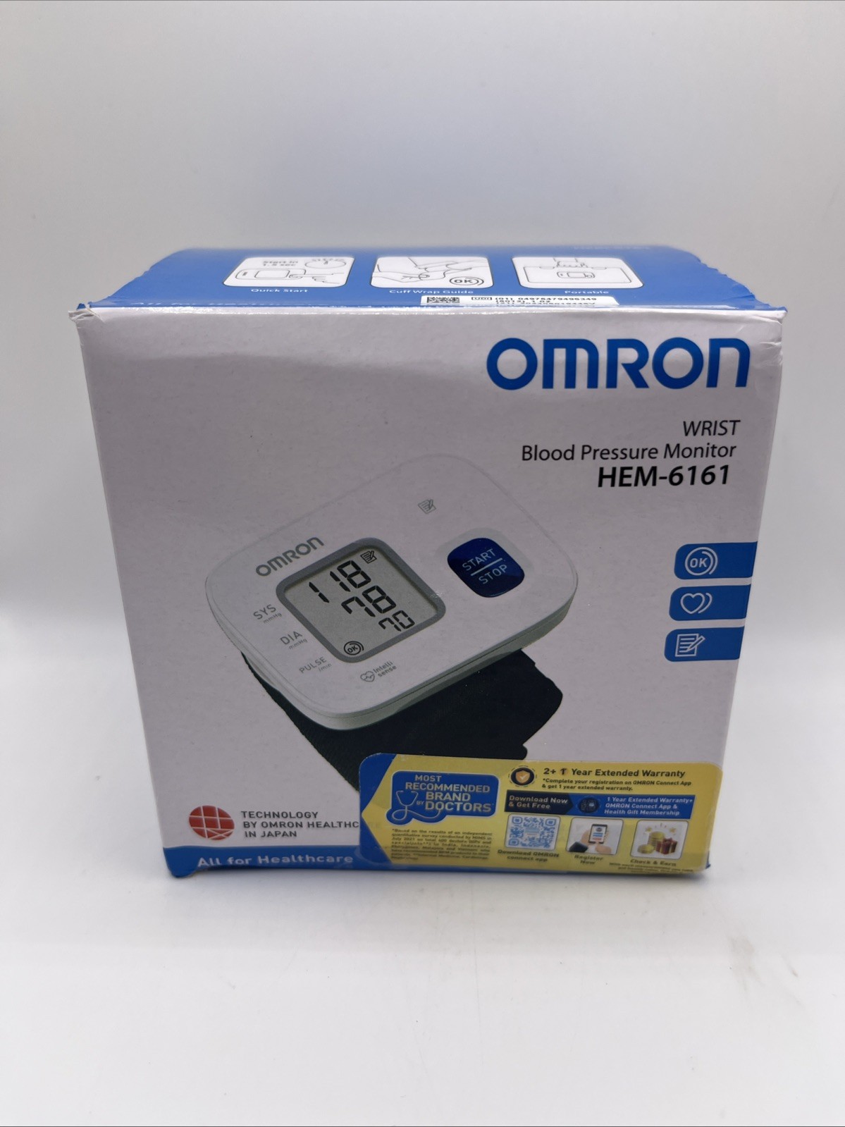 Omron HEM6161 Fully Automatic Wrist Blood Pressure Monitor. OPEN BOX FREE SHIP