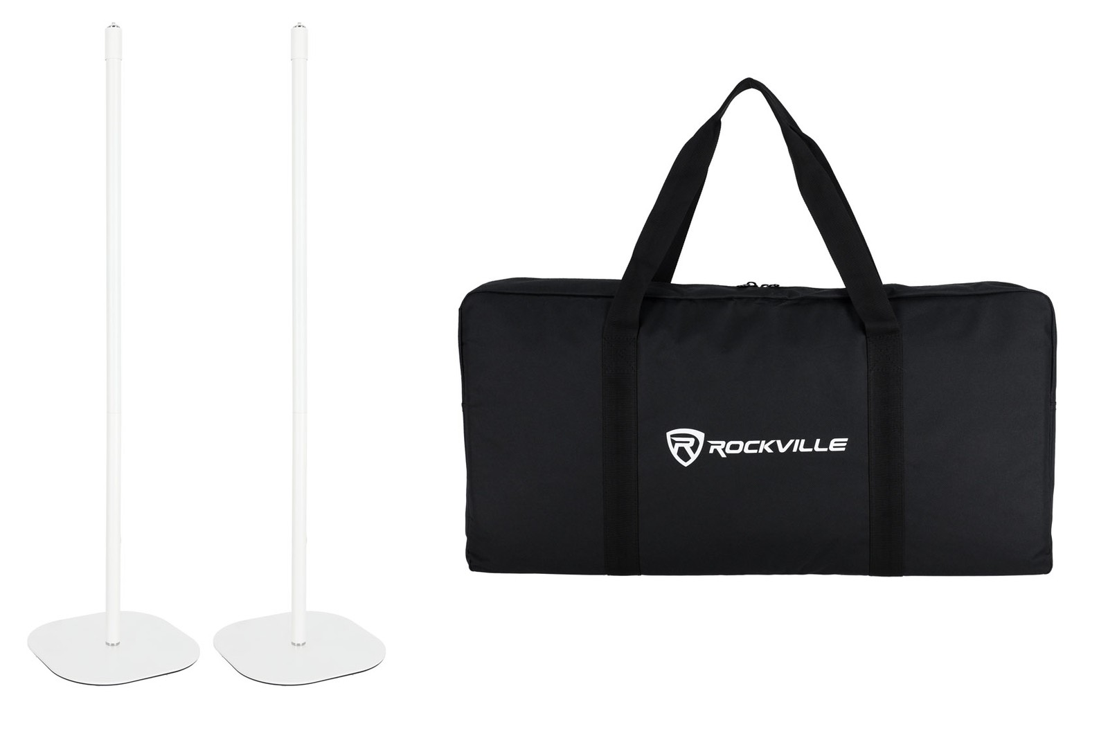 Rockville SABER STAND X2 WHITE Pair of Stands for Rock Saber Lights + Travel Bag