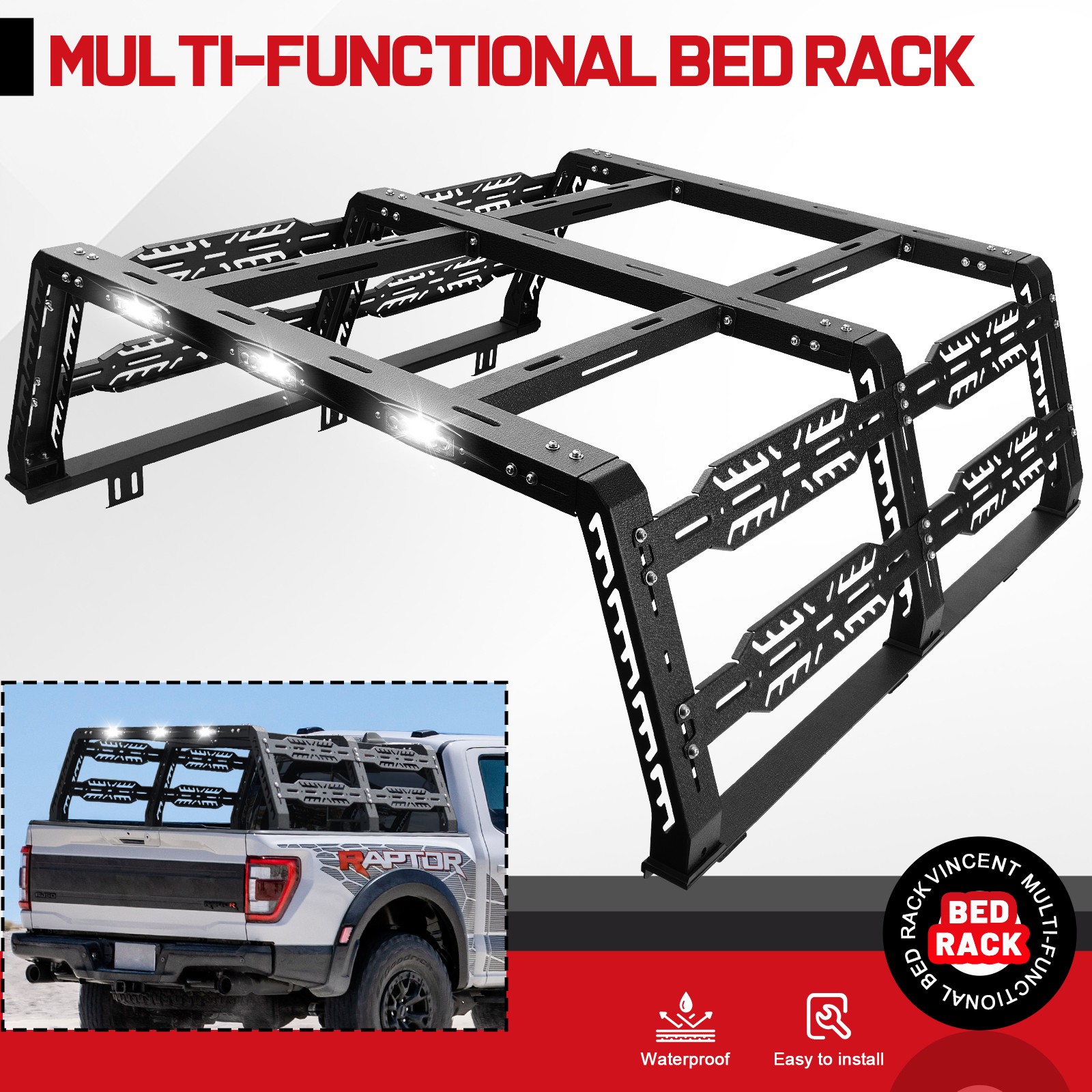 FOR Ford/Dodge Ram/Tundra/Silverado/Nissan Titan Full Size Truck Bed Rack
