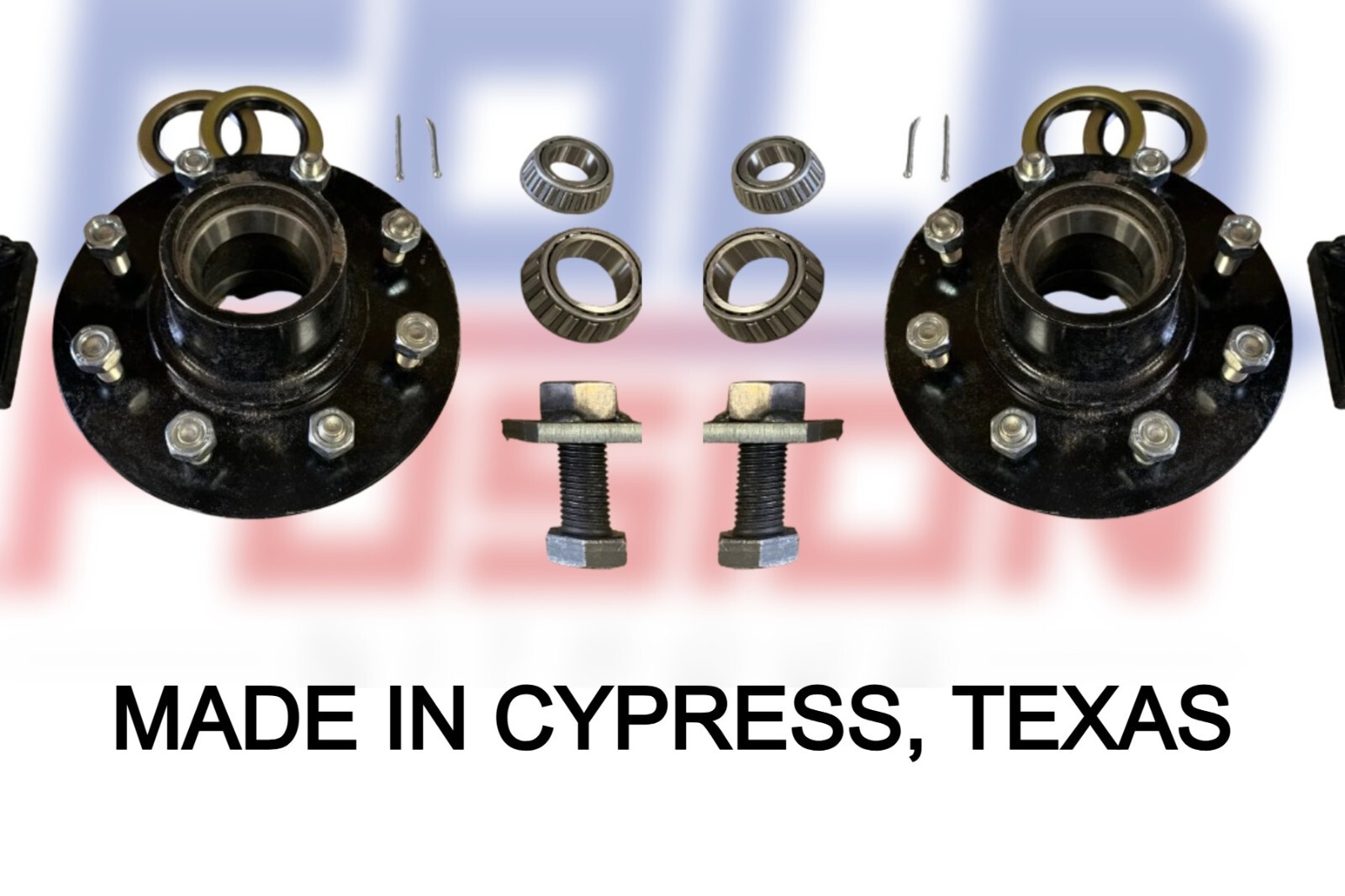 8 x 6.5 Lug 8000LB Shipping Container Wheels, Bolt-on Spindle Kit NEW